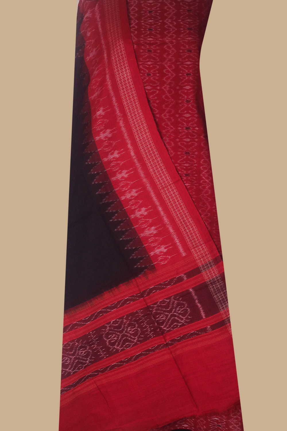 Crimson Maroon Orissa Ikat Cotton Suit