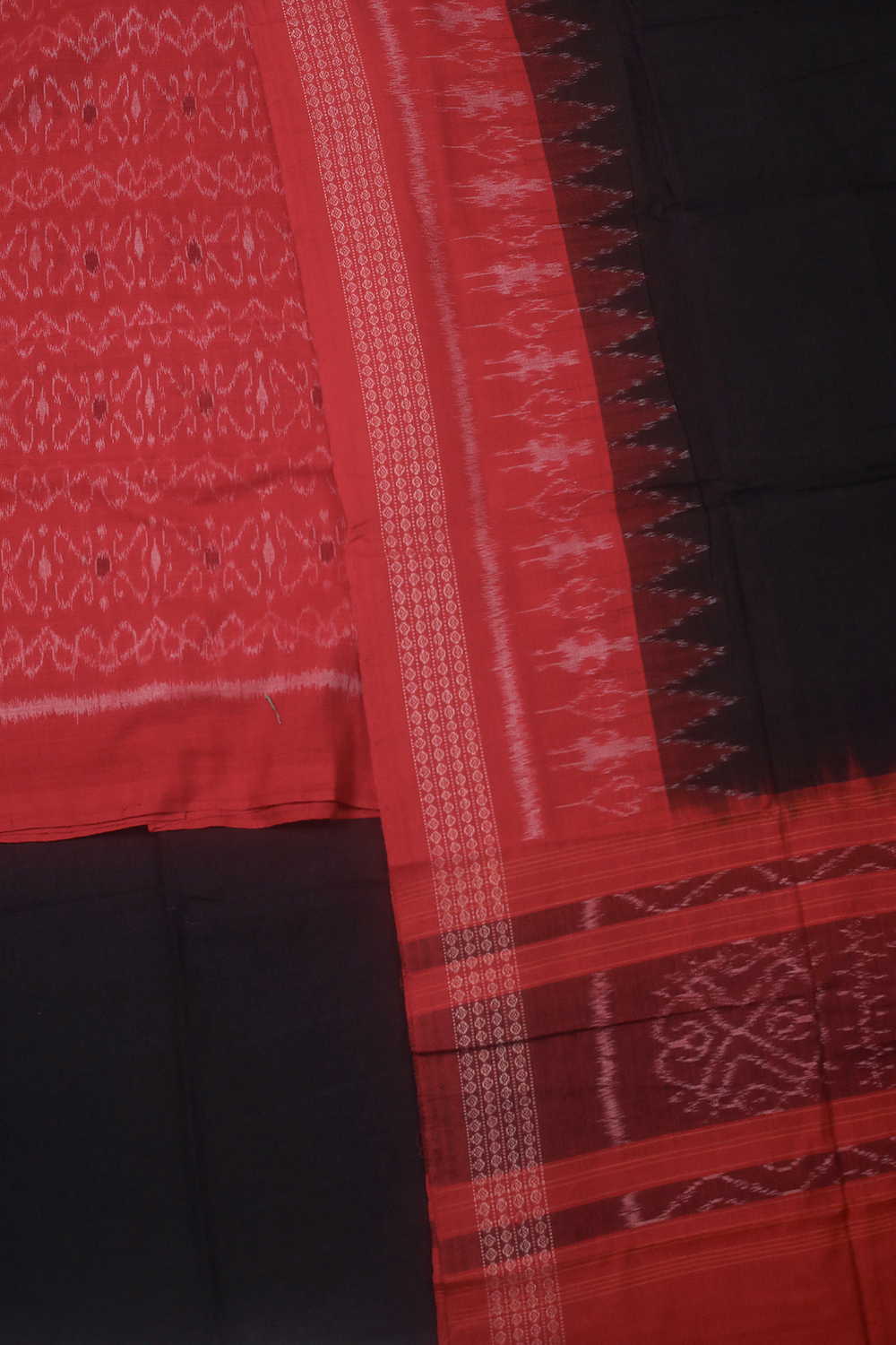 Crimson Maroon Orissa Ikat Cotton Suit - Image 2