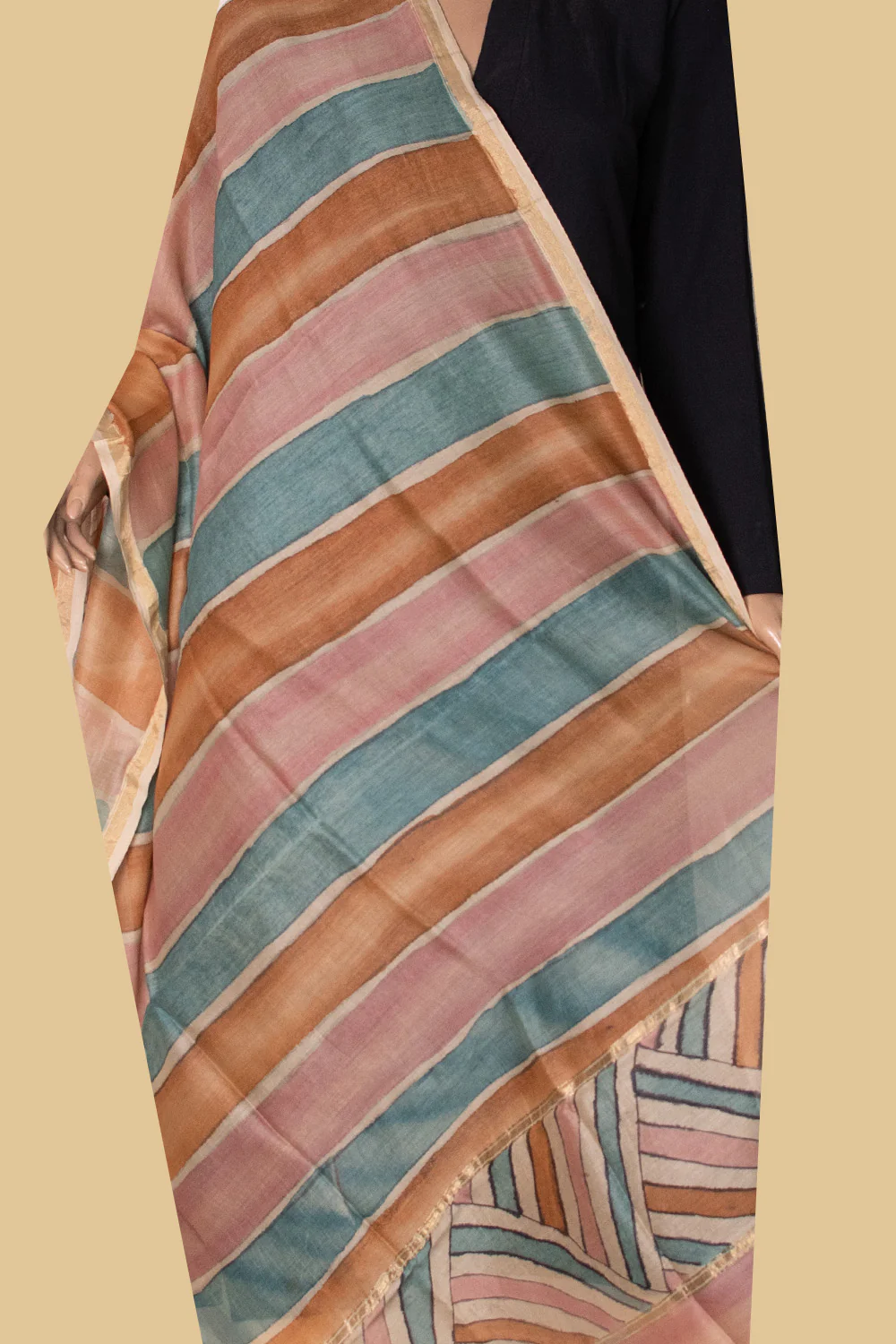 Multi-Color Painted kalamkari Silk Cotton Dupatta