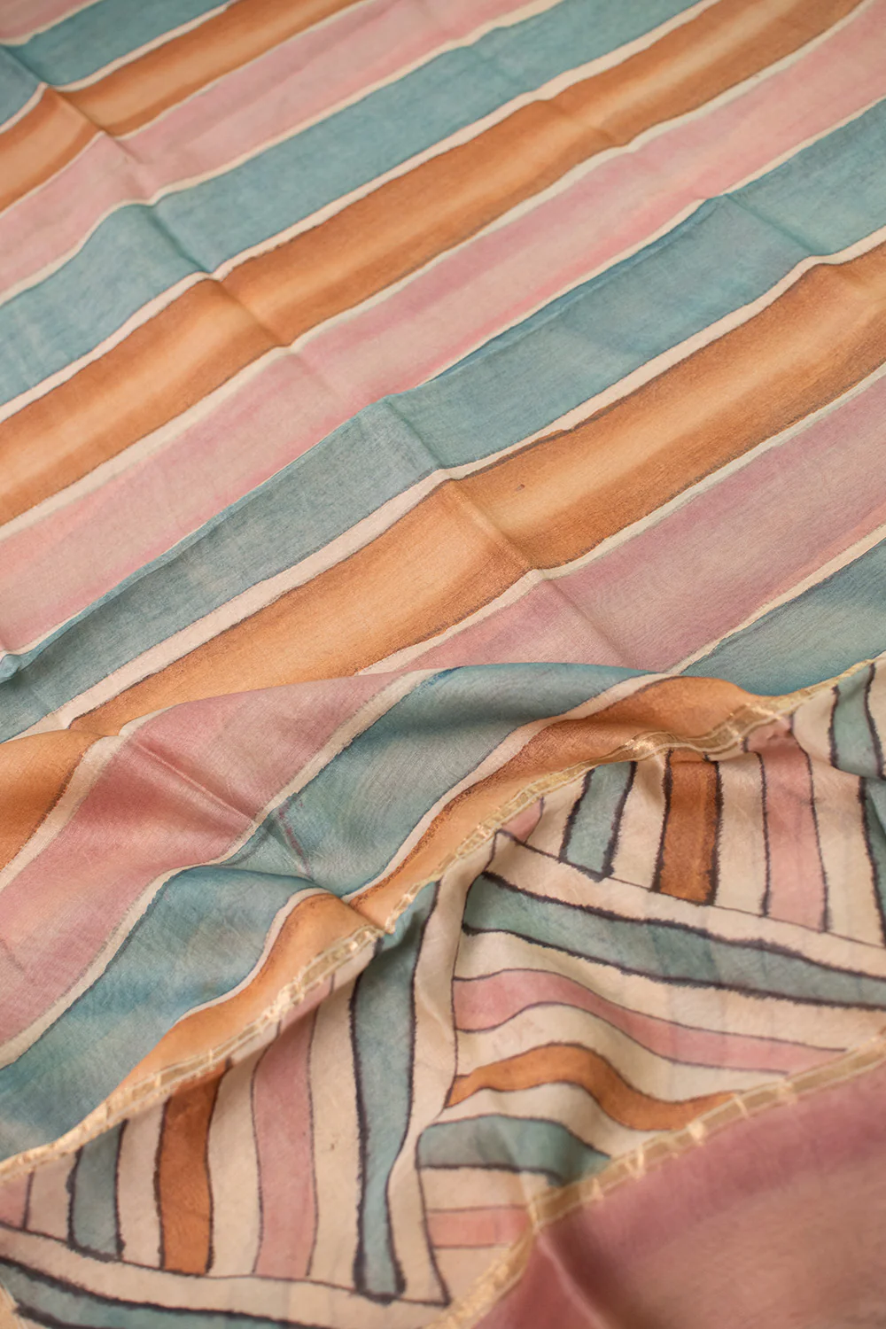 Multi-Color Painted kalamkari Silk Cotton Dupatta - Image 2