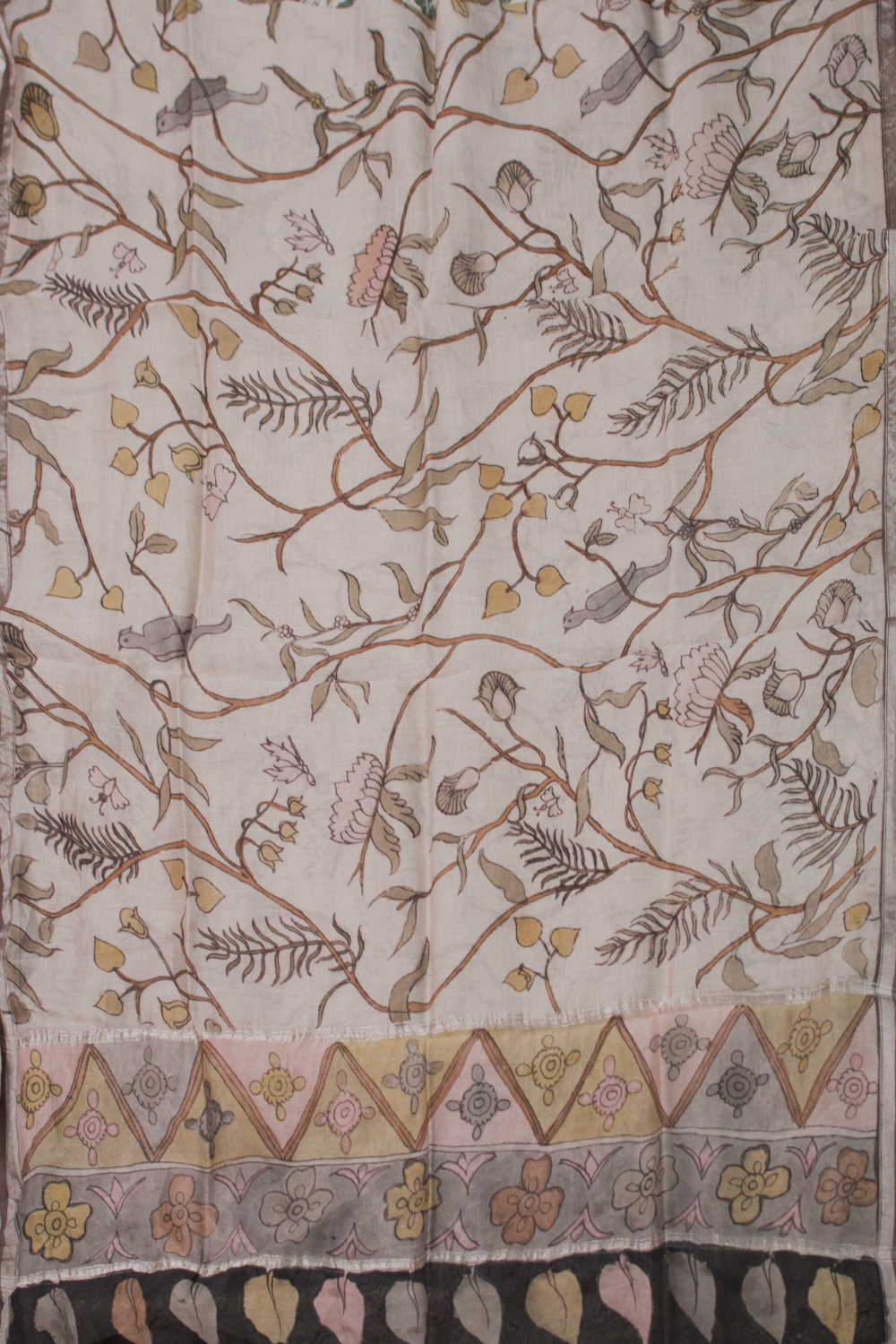 Nature's Veil Painted kalamkari Silk Cotton Dupatta - Image 3