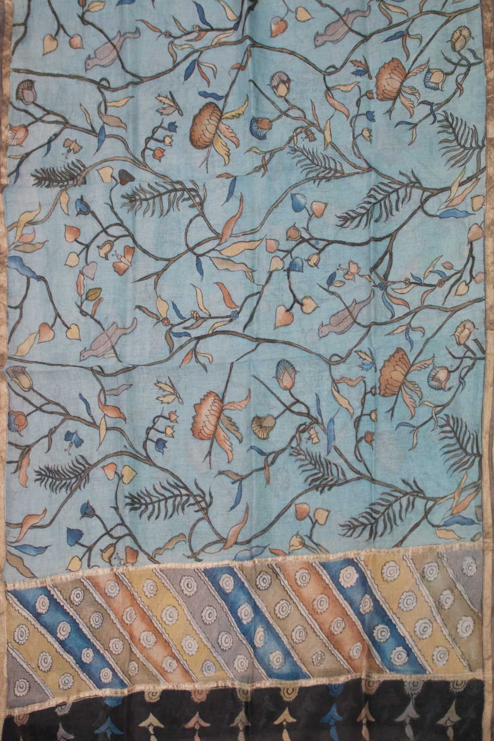 Petal Path Painted kalamkari Silk Cotton Dupatta - Image 3