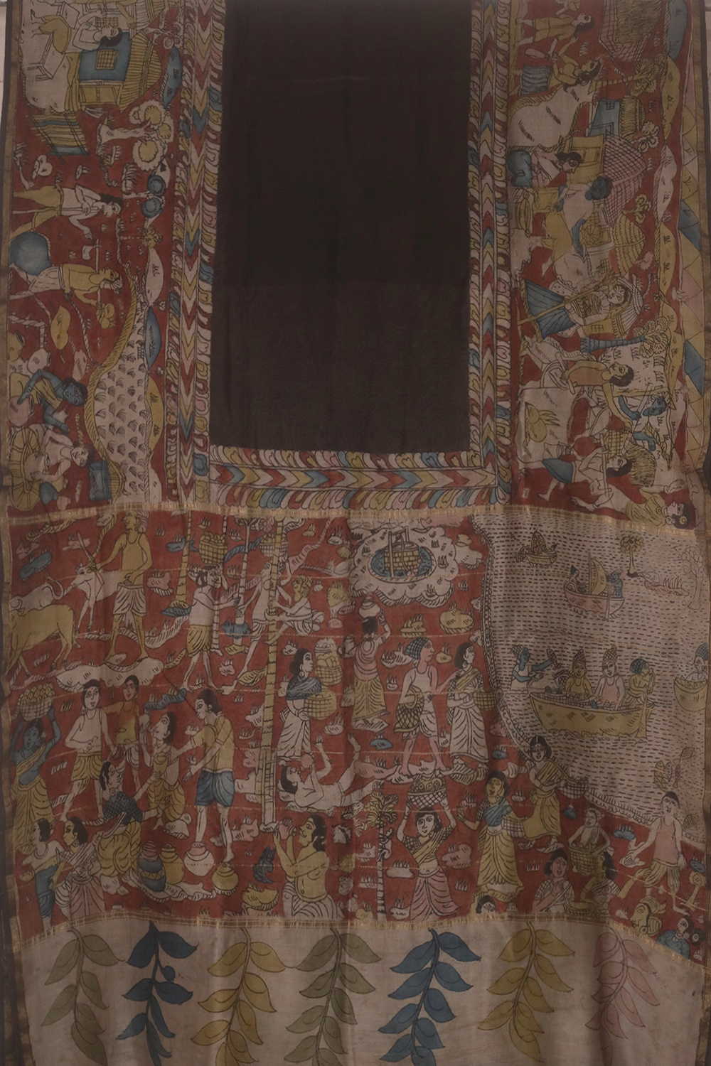 Hertiage Kalamkari Pallun Design Silk Cotton saree - Image 2