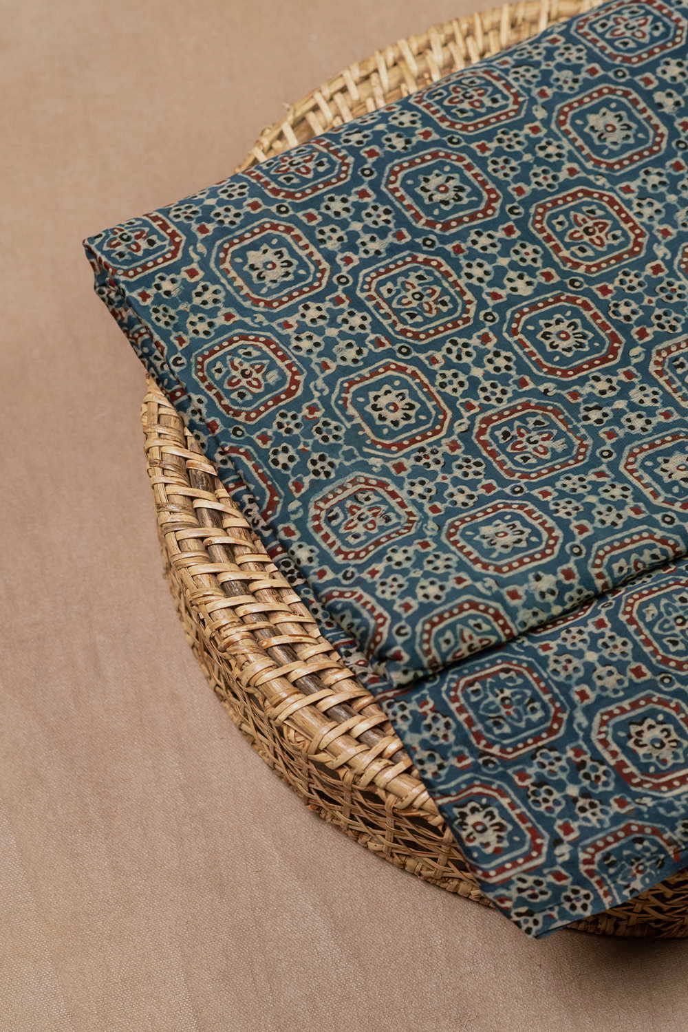 Patterned Ajrak Modal Silk Fabric-0.8 m