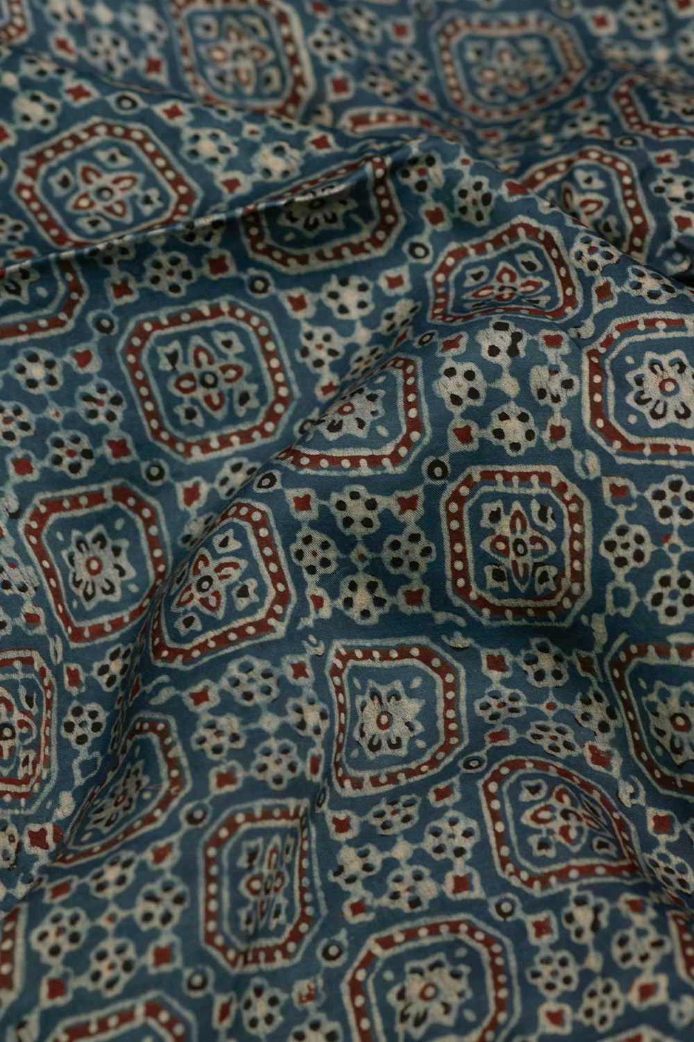 Patterned Ajrak Modal Silk Fabric-0.8 m - Image 2