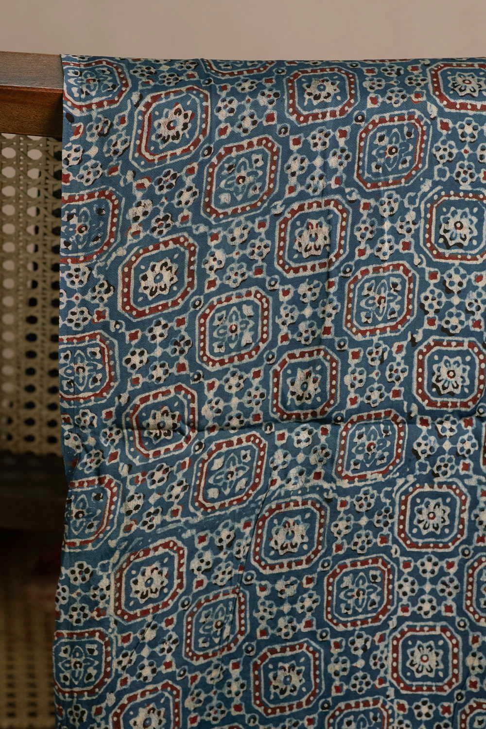 Patterned Ajrak Modal Silk Fabric-0.8 m - Image 3