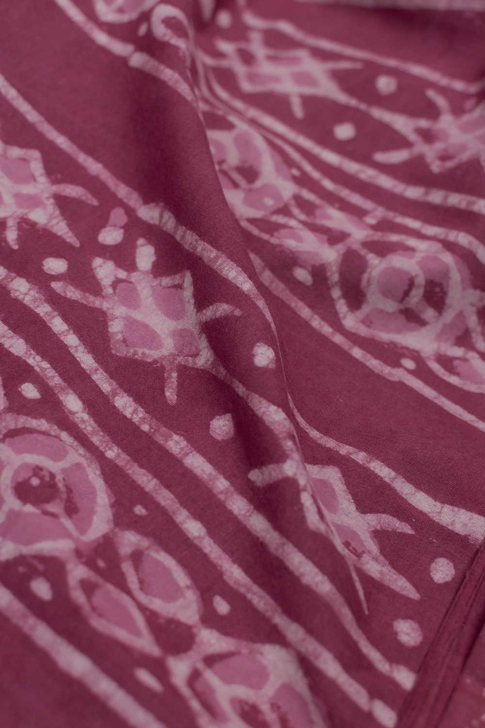 Patterned on Pink Dabu Cotton Fabric - 1.9m - Image 2
