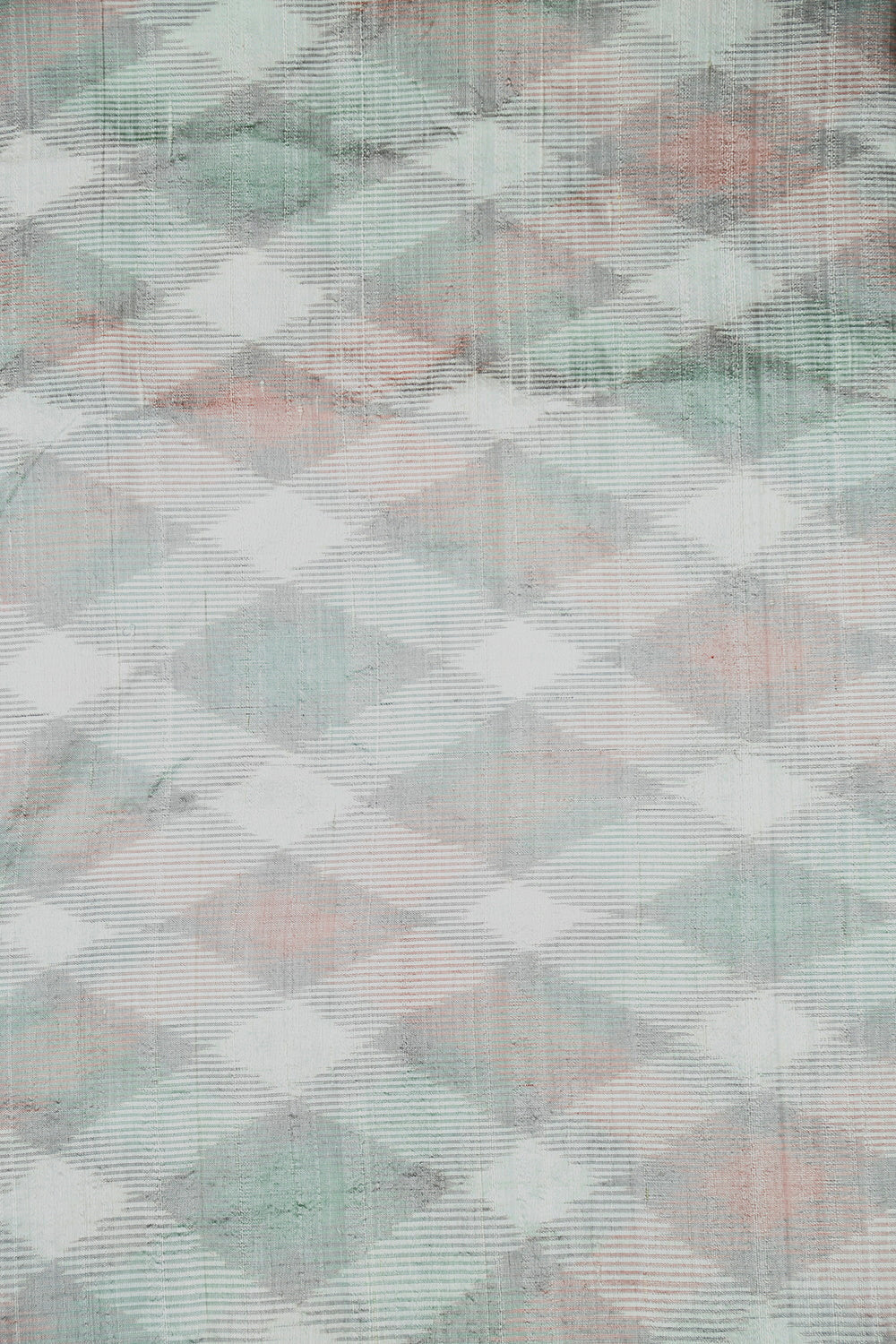 Off-White Ikat Raw Silk Fabric - 1.95m - Image 3