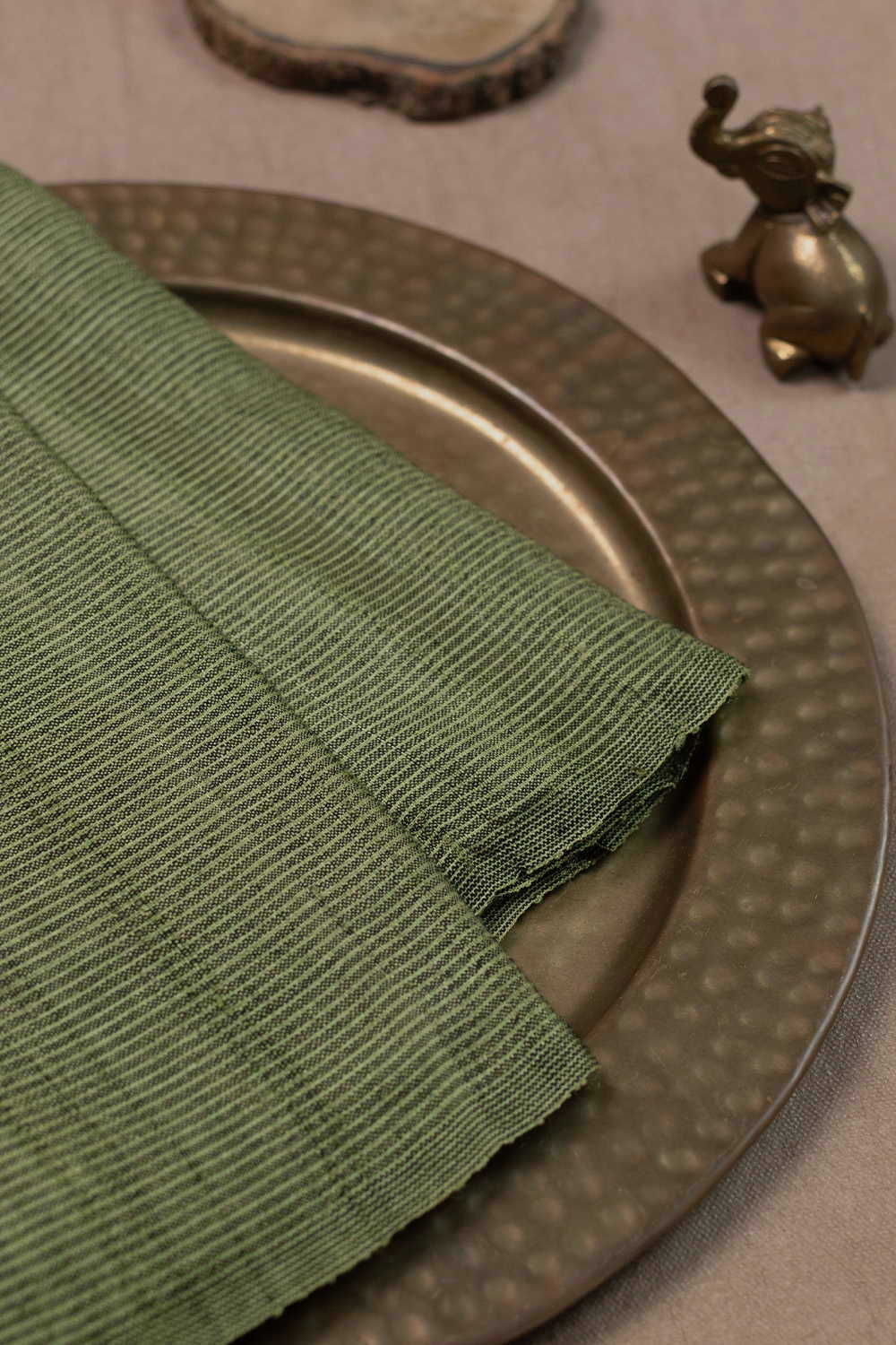 Pickle Green Handwoven Tussar Fabric - 1.6m - Image 4