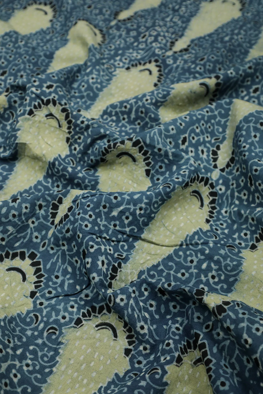 Indigo Ajrak Cotton Fabric - 1.1m - Image 2