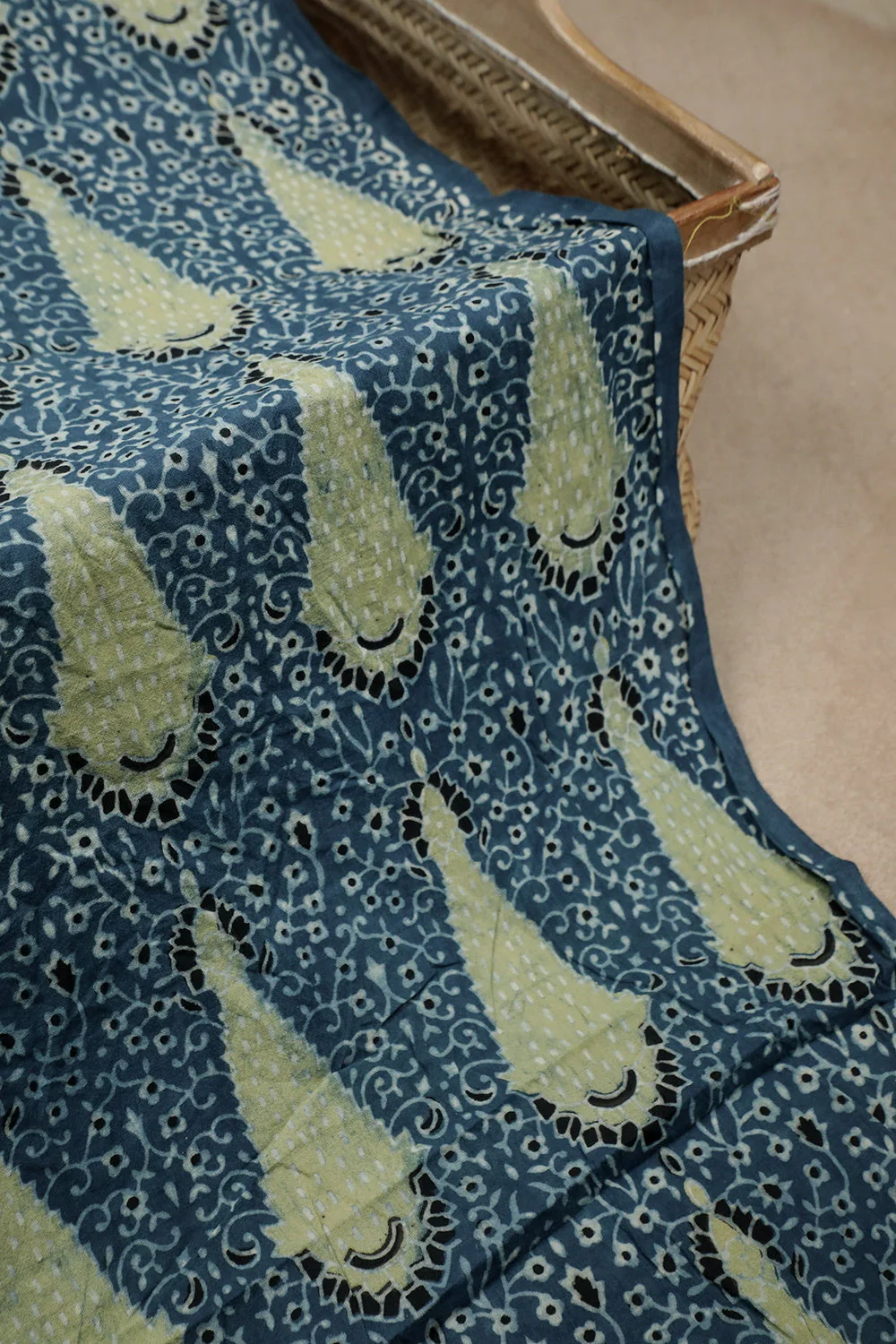 Indigo Ajrak Cotton Fabric - 1.1m - Image 3