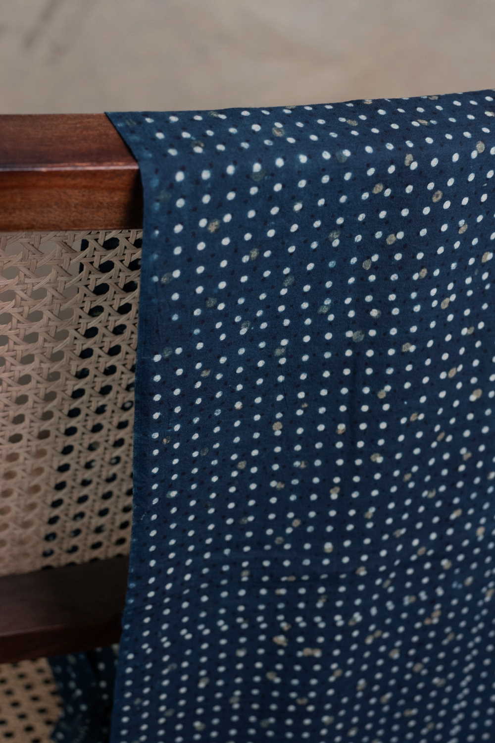 Dots - Indigo Ajrak Cotton Fabric - 0.6m - Image 2