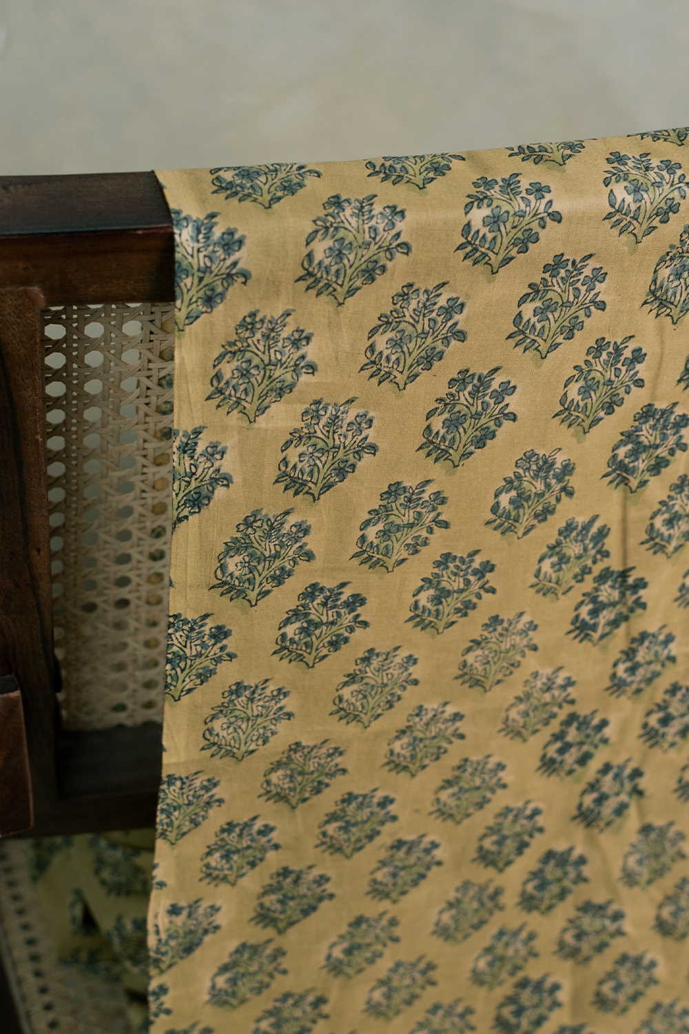 Yellow Charm Sanganeri Mul Cotton Fabric - 0.75m - Image 2
