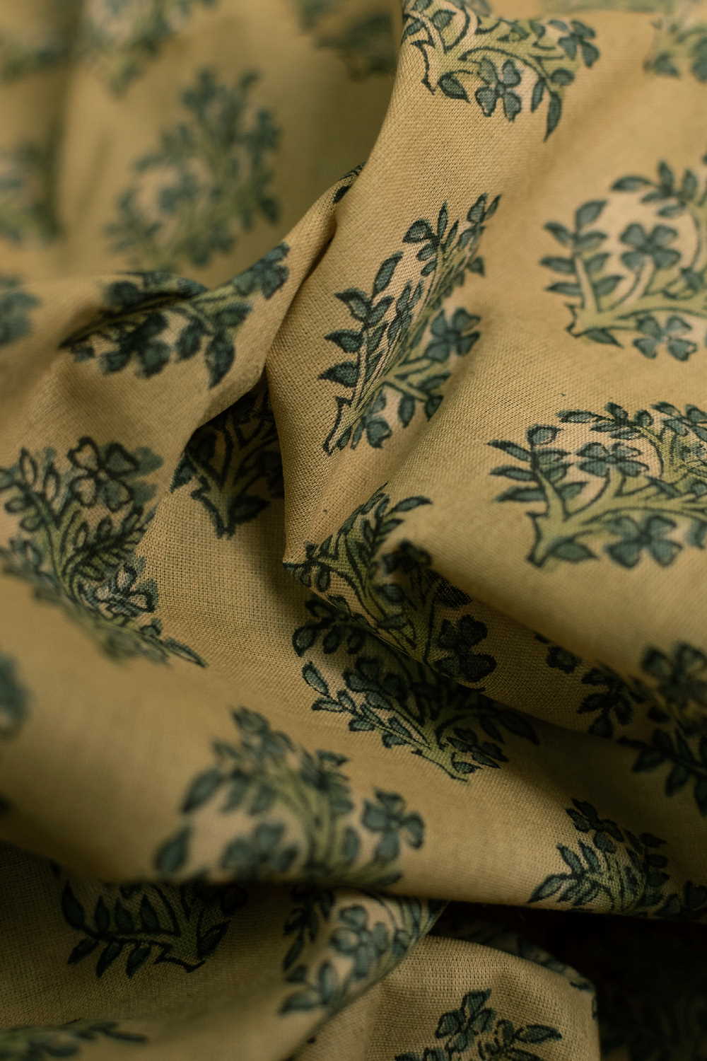 Yellow Charm Sanganeri Mul Cotton Fabric - 0.75m - Image 3