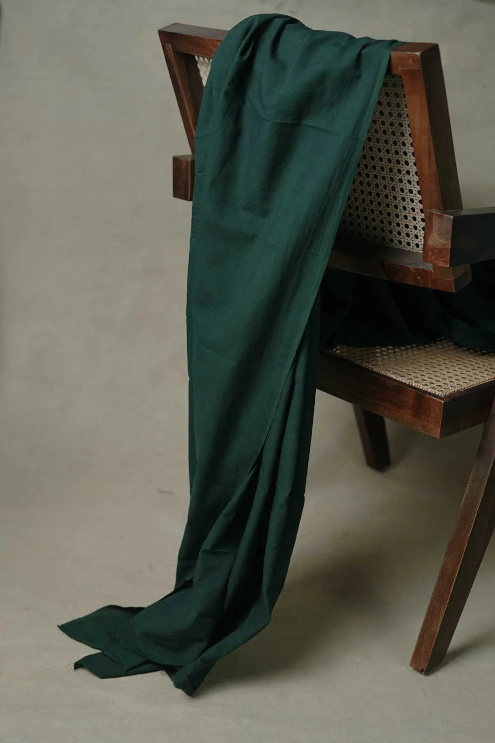 Green Plain Dabu Cotton Fabric - 0.9m - Image 2