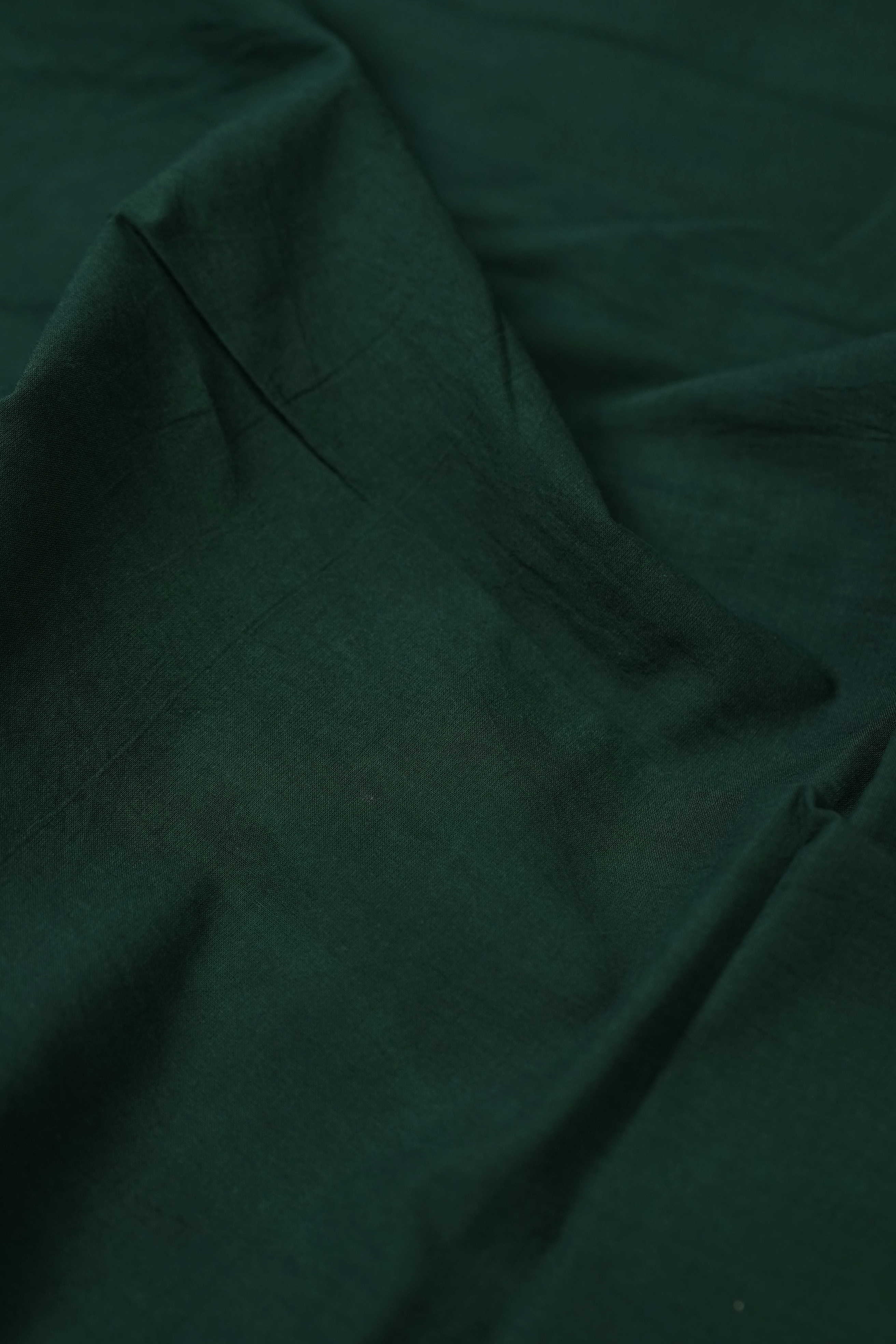 Green Plain Dabu Cotton Fabric - 0.7m