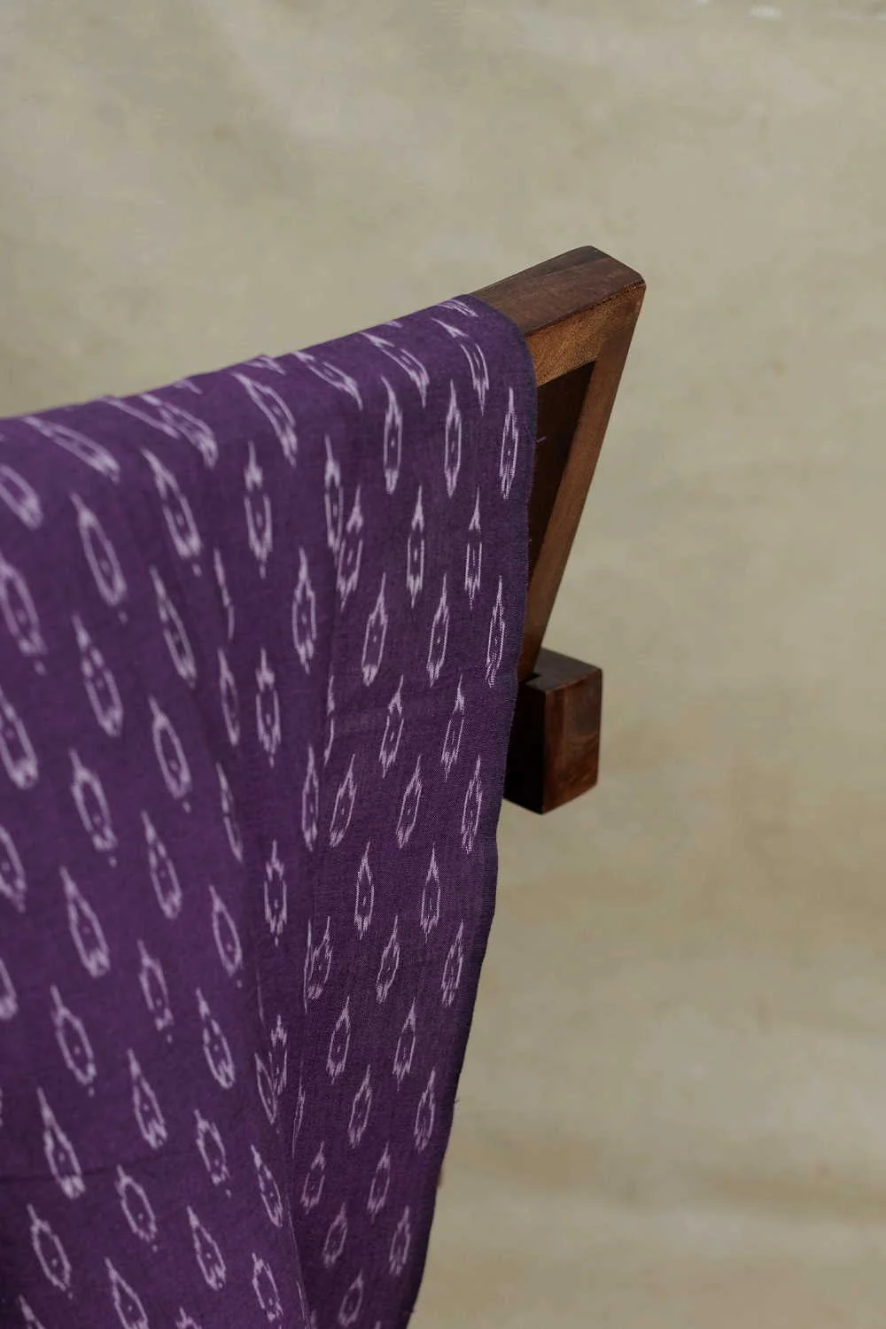 Velvet Purple Ikat Cotton Fabric - 0.5m