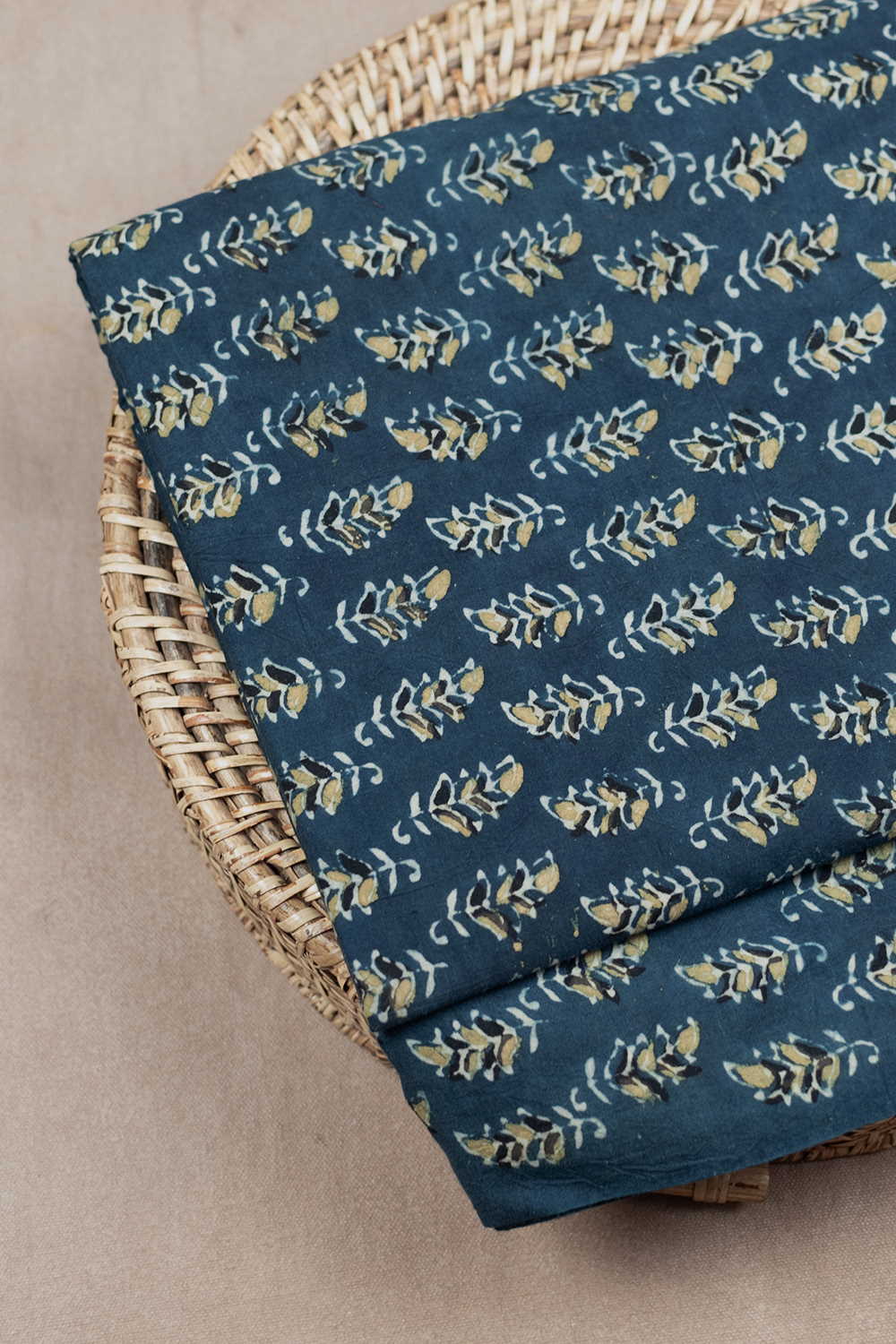 Indigo Ajrak Cotton Fabric - 0.7m