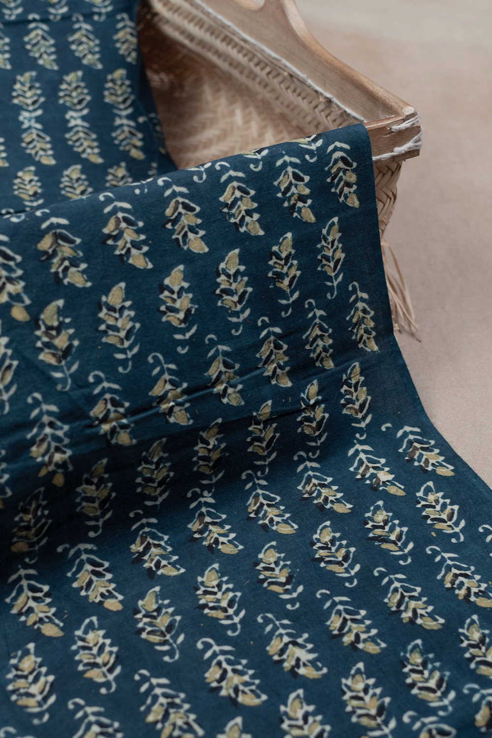 Indigo Ajrak Cotton Fabric - 0.7m - Image 3