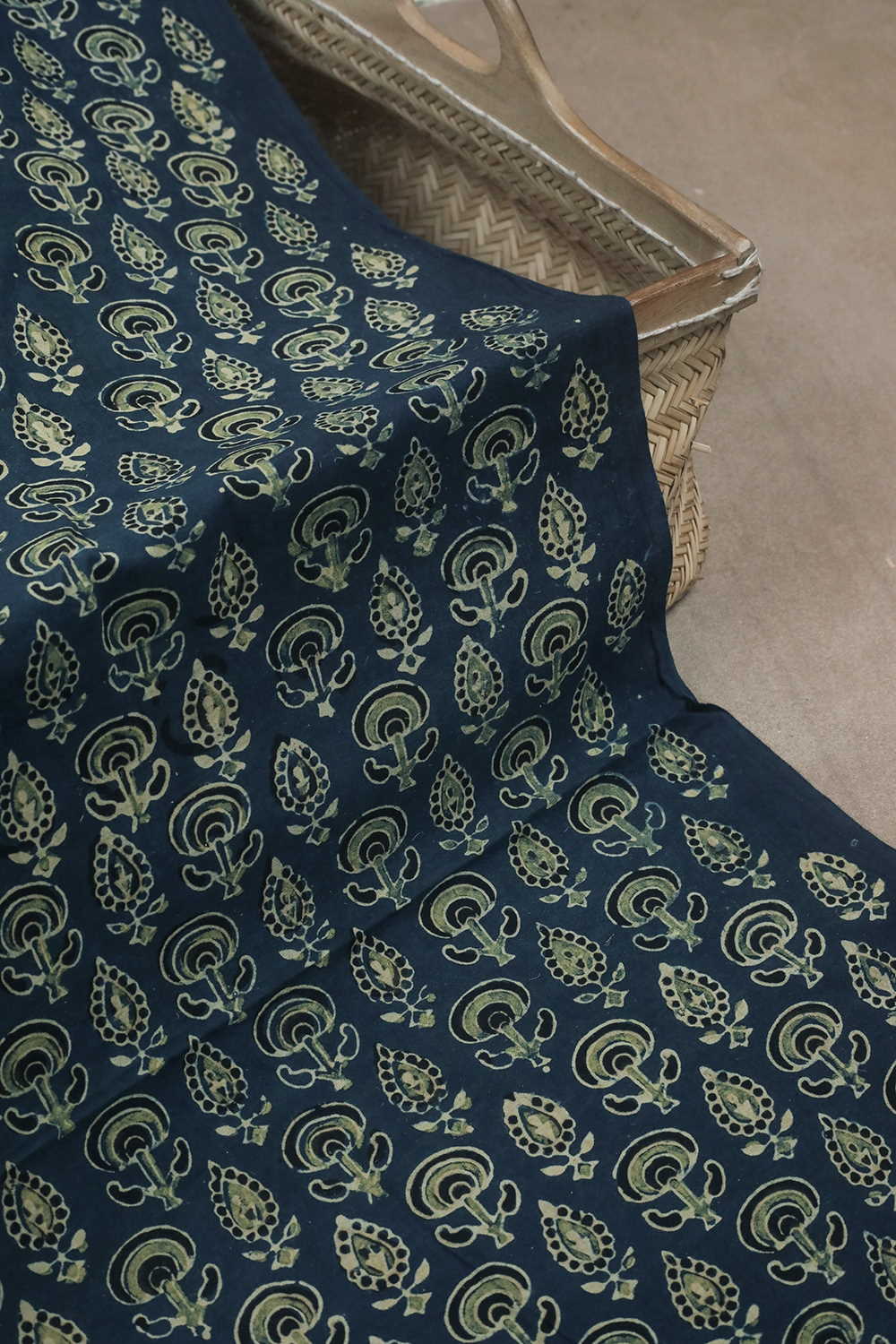 Indigo Ajrak Cotton Fabric - 0.75m - Image 2