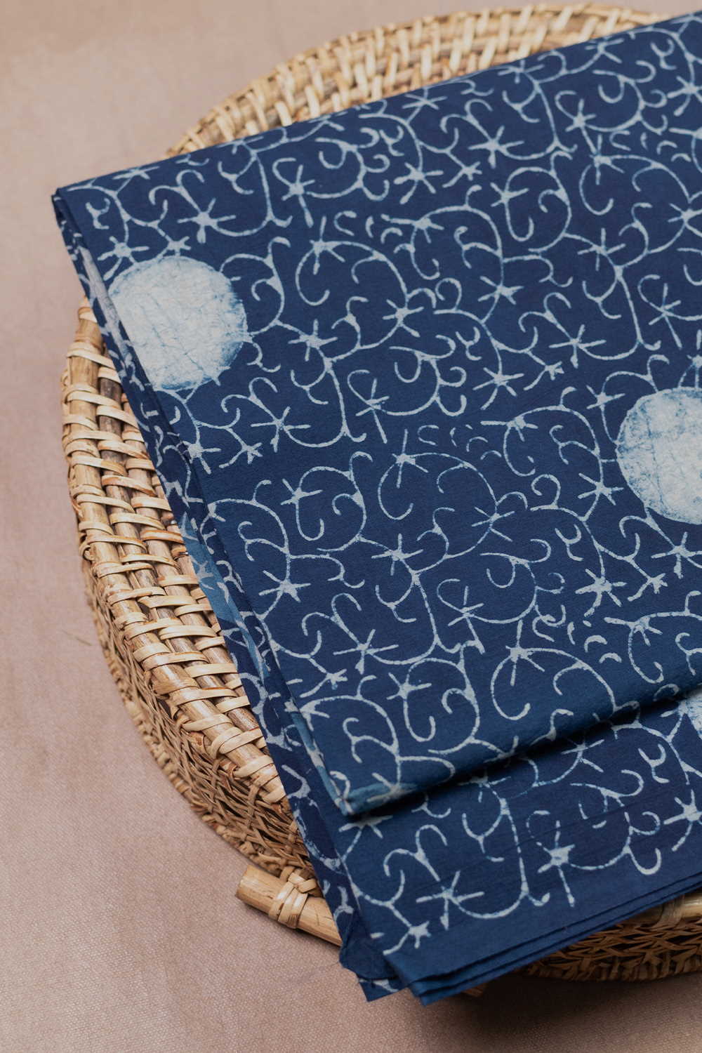 Indigo Dabu Cotton Fabric - 2m - Image 3