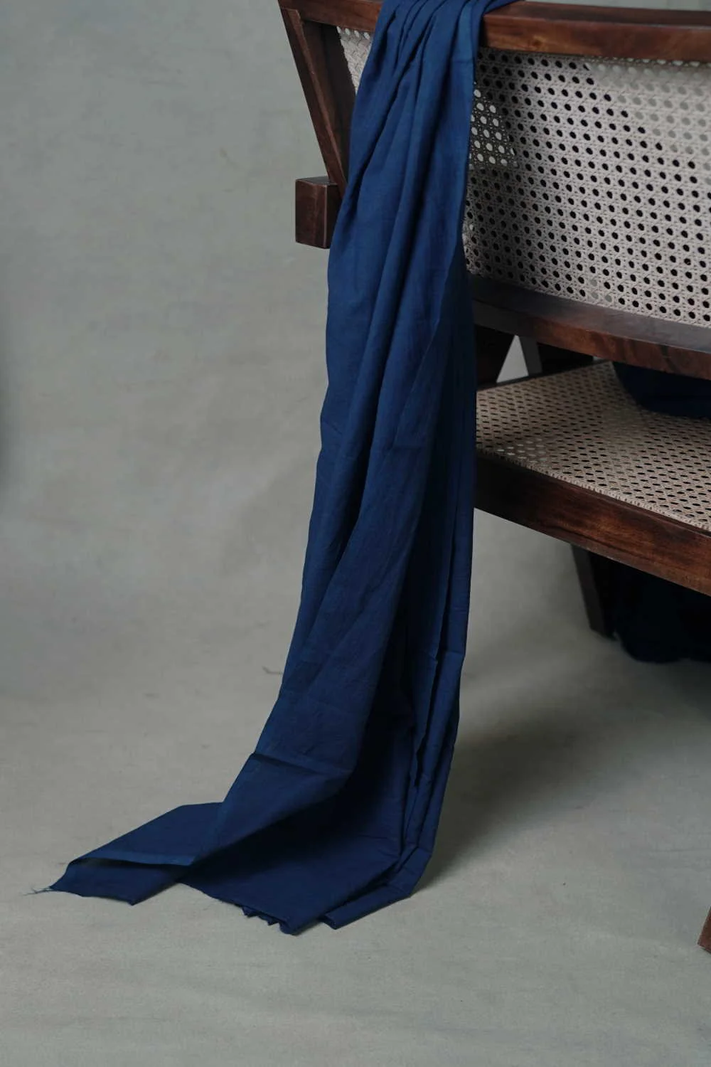 Indigo Plain Dabu Cotton Fabric - 0.85m - Image 2