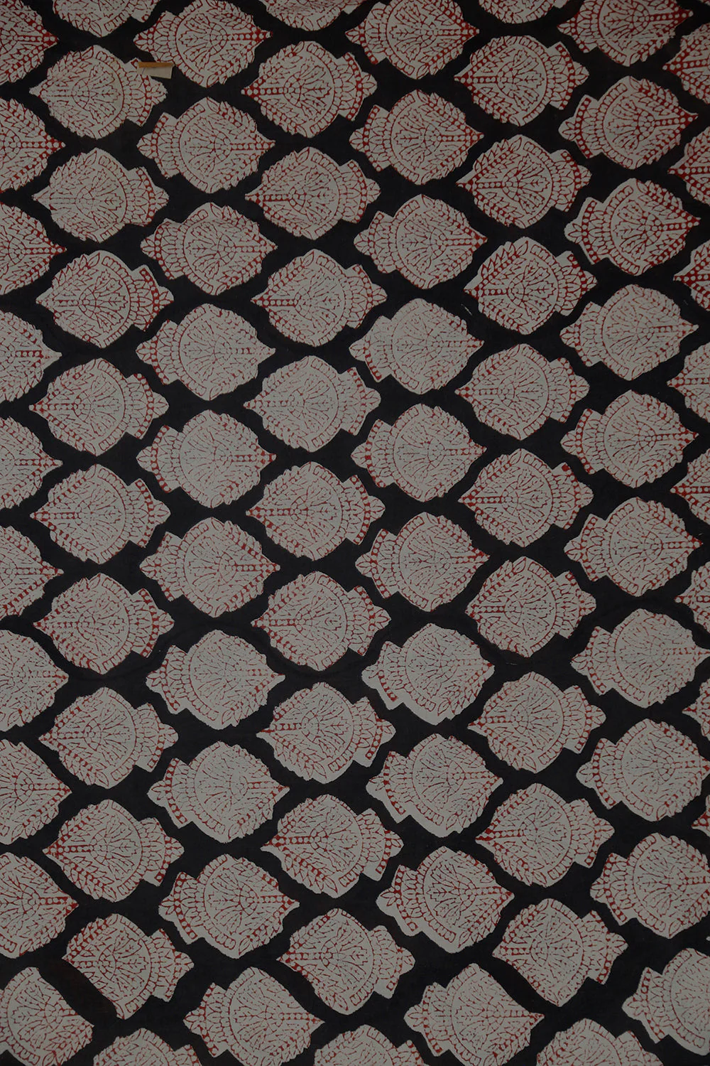 Big Butta on Black Bagru Cotton Fabric - 0.6m - Image 2