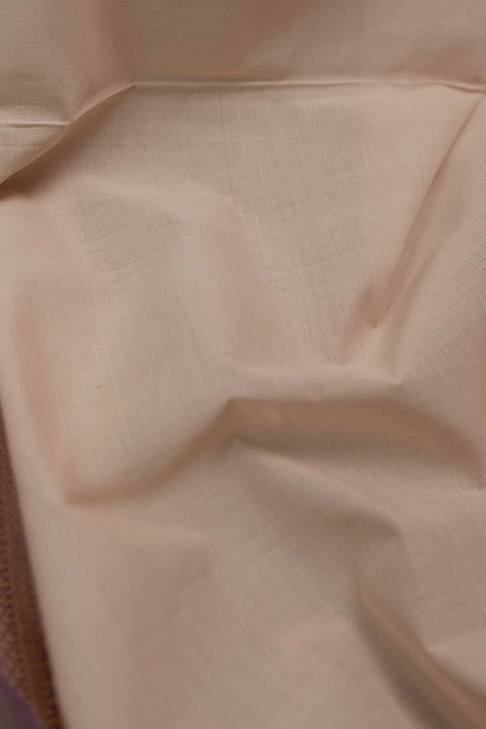 Soft Beige Bordered Mangalagiri Cotton Fabric - 0.55m - Image 3