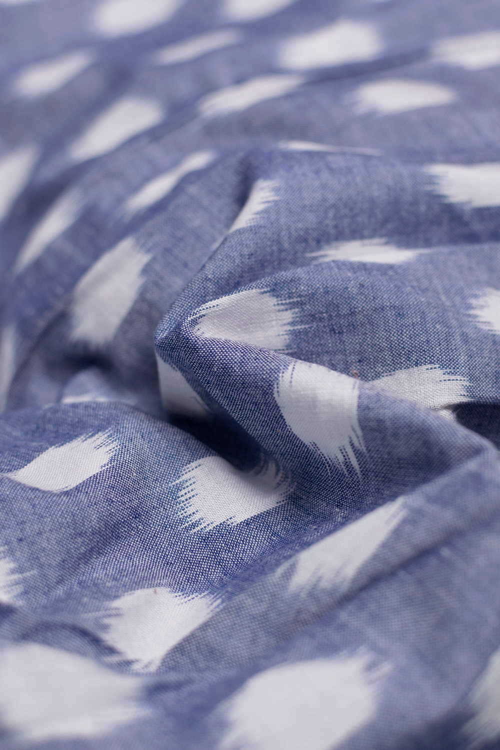 Cream Polka Butta Orissa Ikat Cotton Fabric 1.8m - Image 3