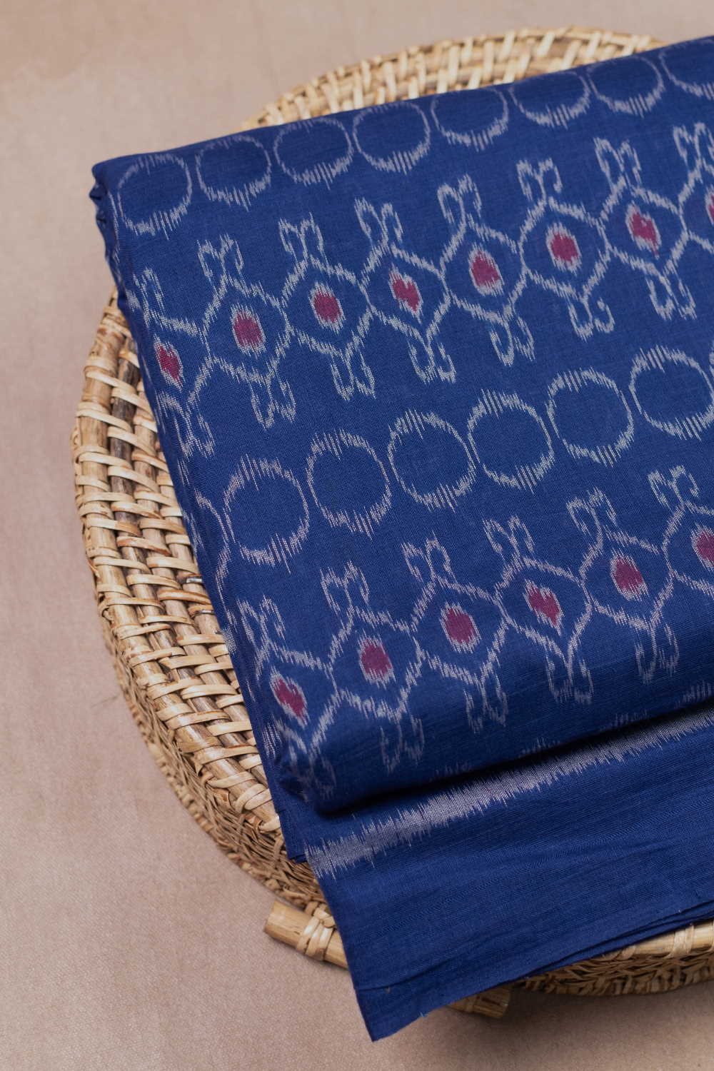 Denim Blue Orissa Ikat Cotton Fabric - 2.3m - Image 3