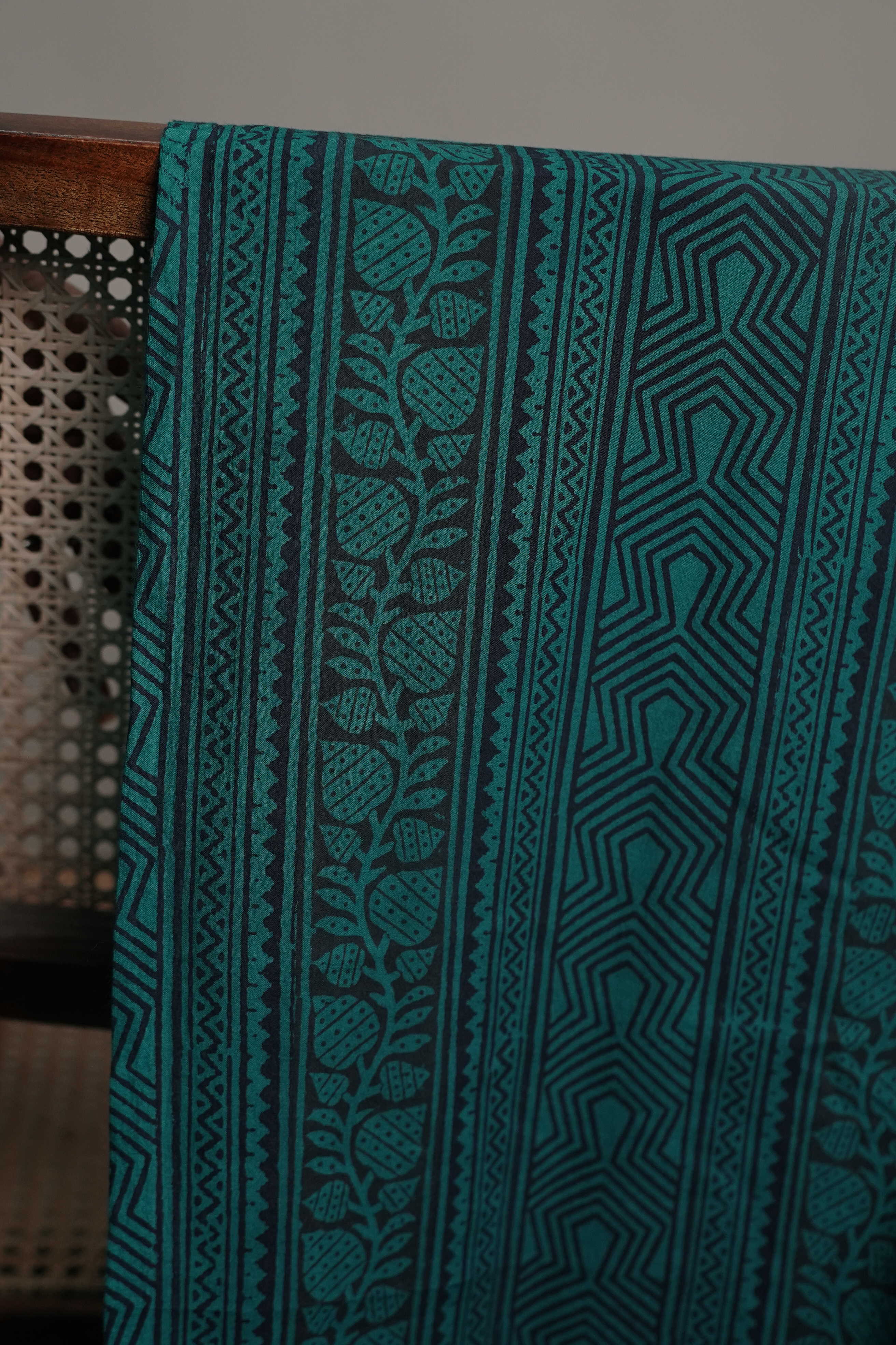 Patterned on Green Bagh Cotton Fabric - 0.65m - Image 3