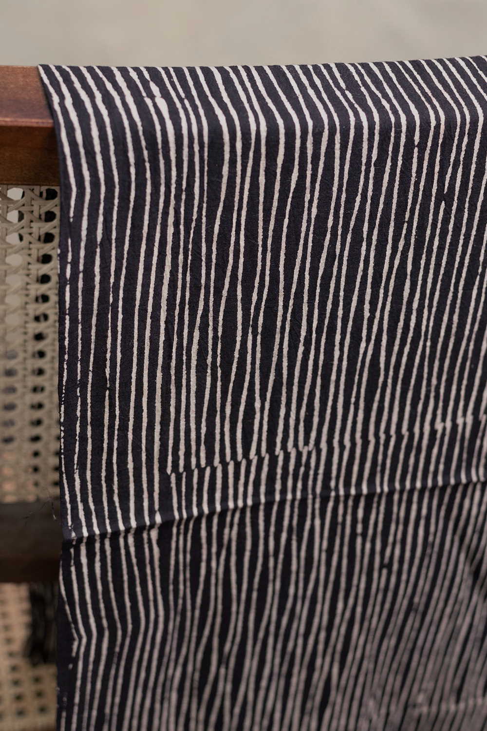 Line Pattern Ajrak Cotton Fabric - 1.3m - Image 3