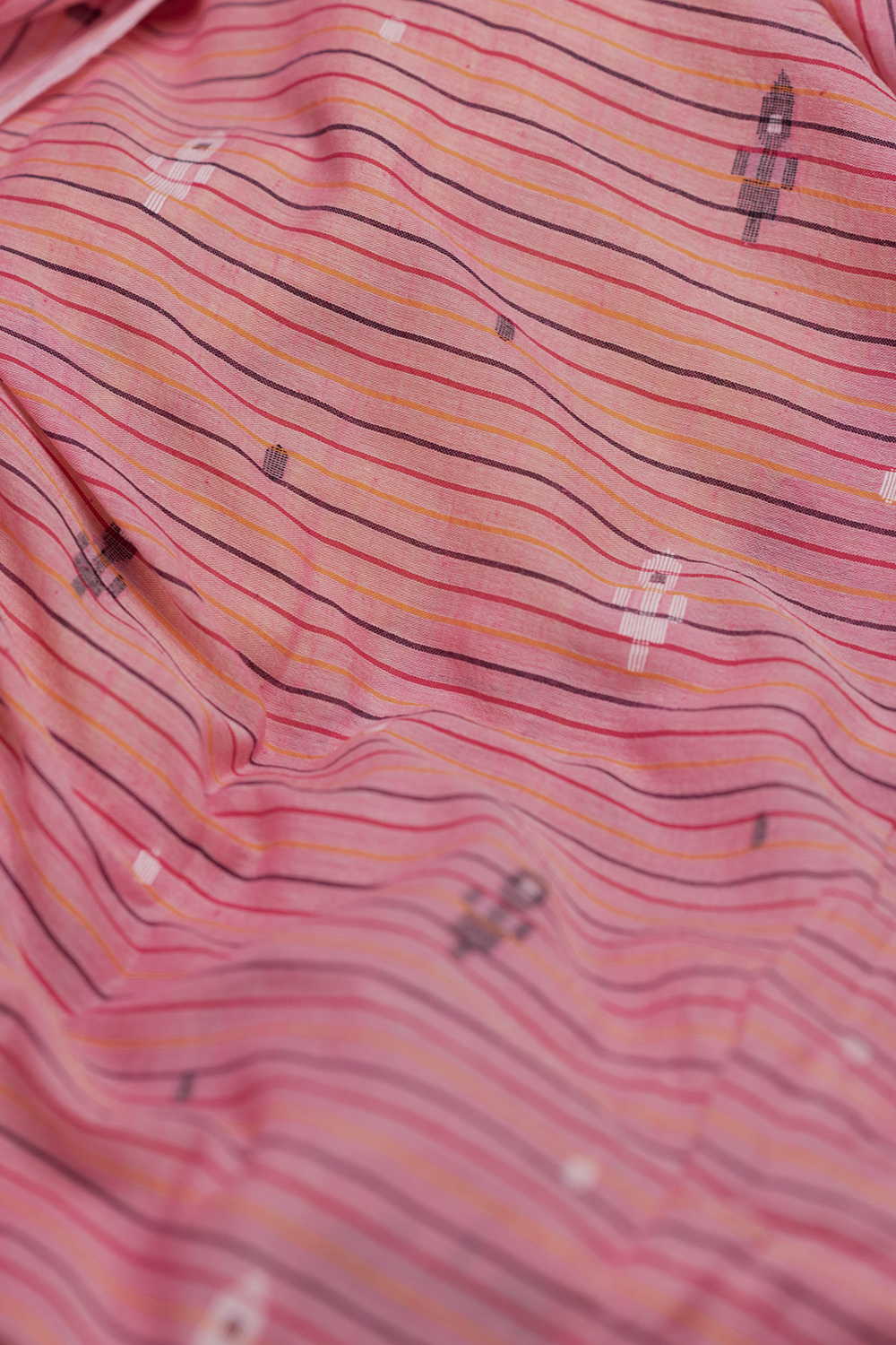 Neon Pink Jamdani Cotton Fabric - 1m - Image 2