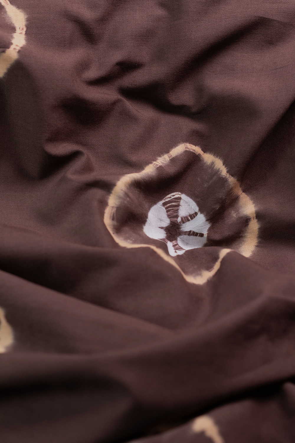 Choco Chips Brown Shibori Block Printed Cotton Fabric - 1.3m - Image 2