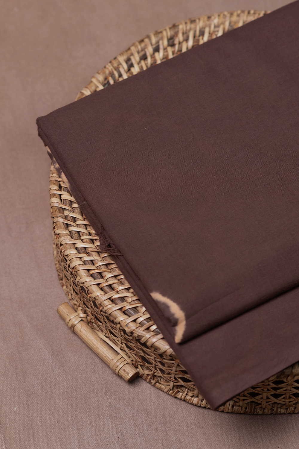 Choco Chips Brown Shibori Block Printed Cotton Fabric - 1.3m - Image 3