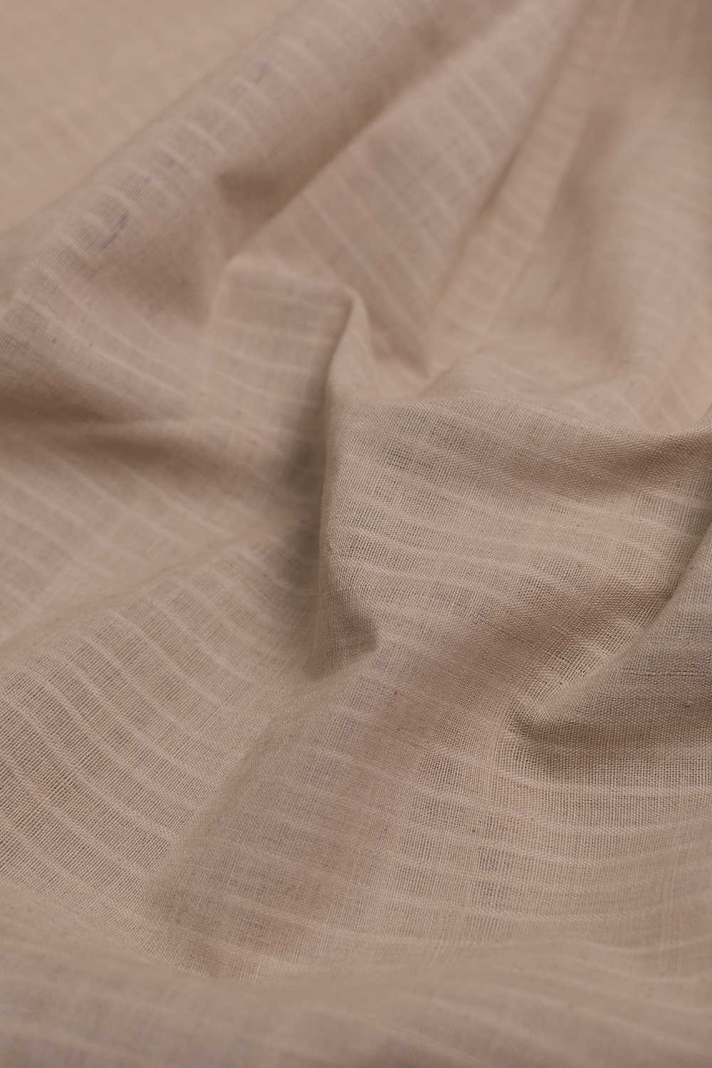 Beige with Lines Handspun Cotton Fabric - 1m - Image 2