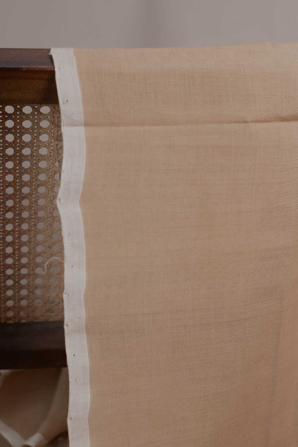Puff Beige Mangalagiri Cotton Fabric - 1m - Image 2