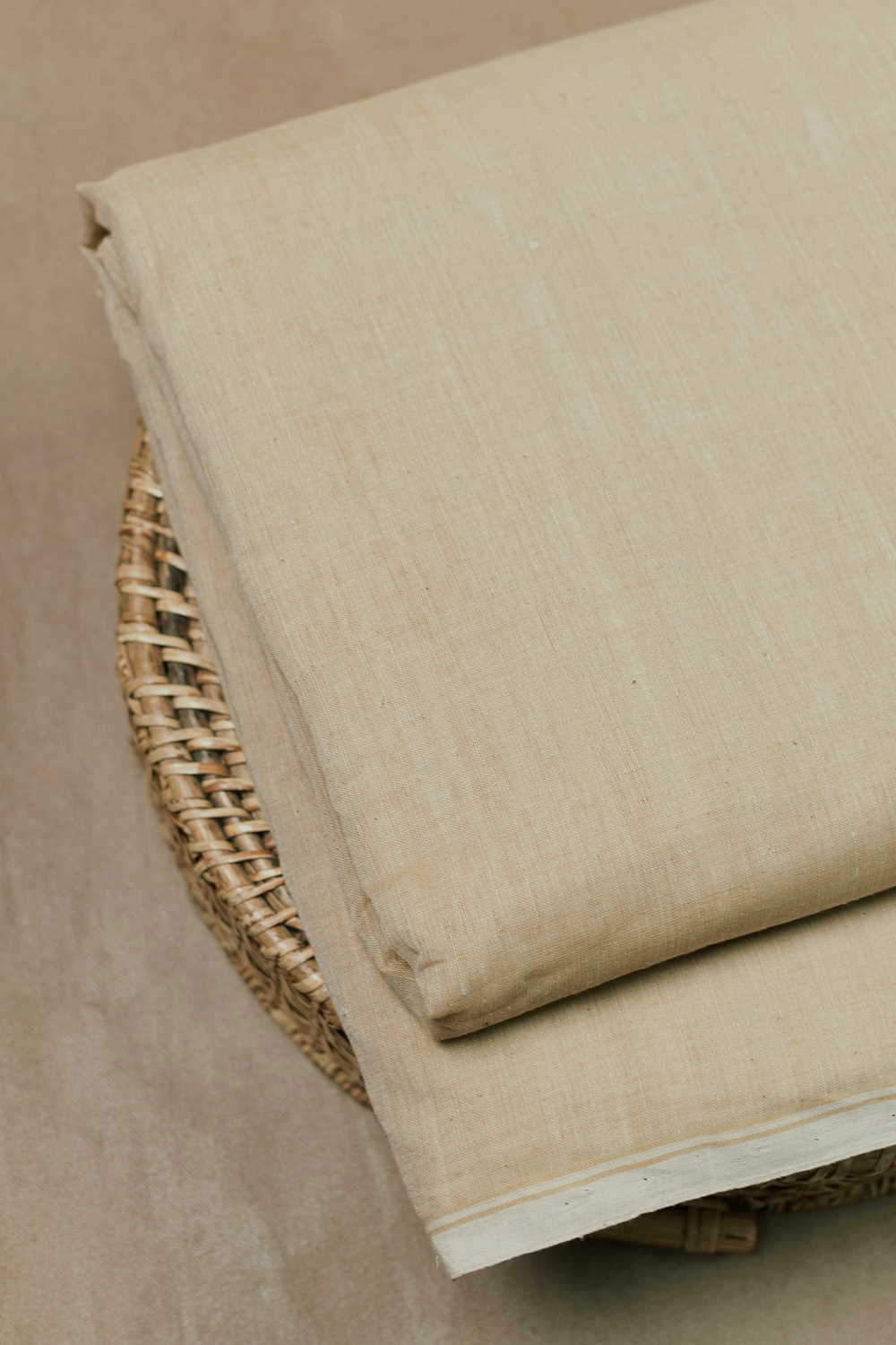 Sand Beige Handspun Cotton Fabric - 1.5m