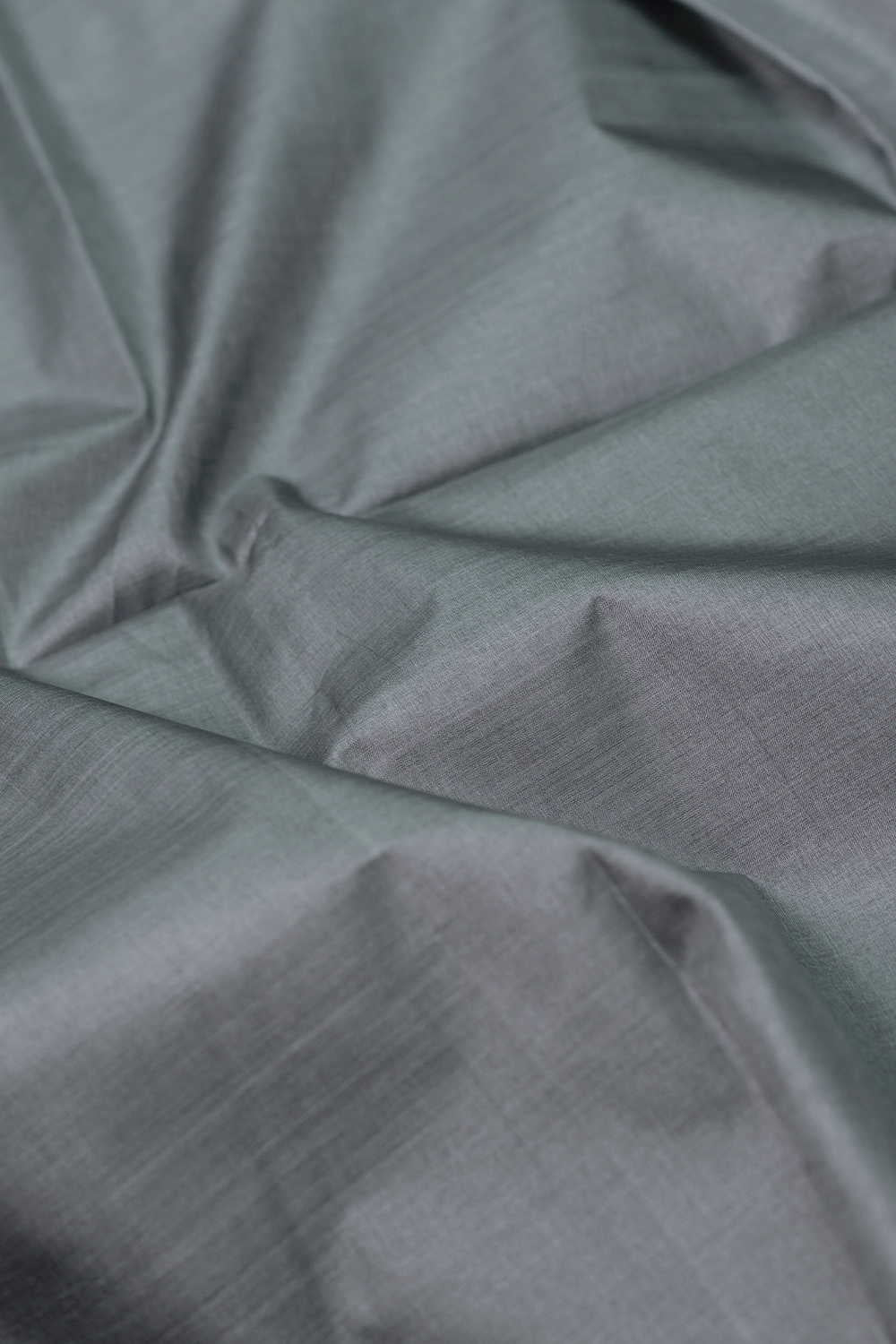 Slate Grey Handwoven Tussar Silk Fabric - 1.95m - Image 3