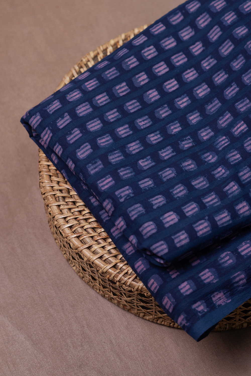 Buttas on Indigo Dabu Cotton Fabric - 0.75m