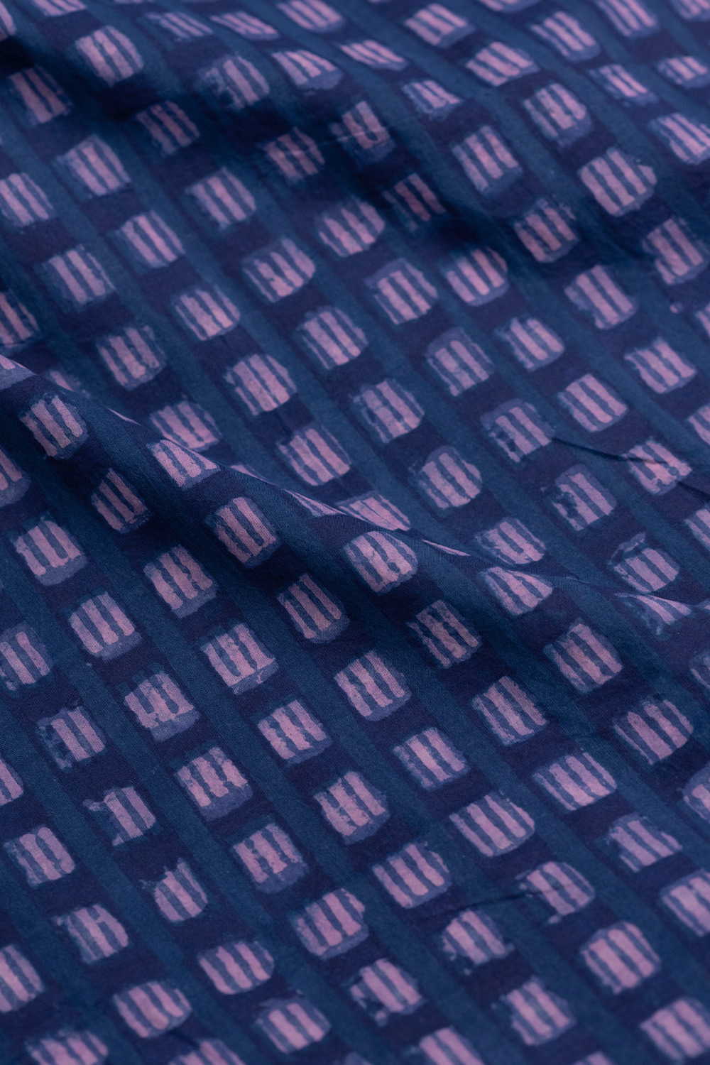 Buttas on Indigo Dabu Cotton Fabric - 0.75m - Image 3
