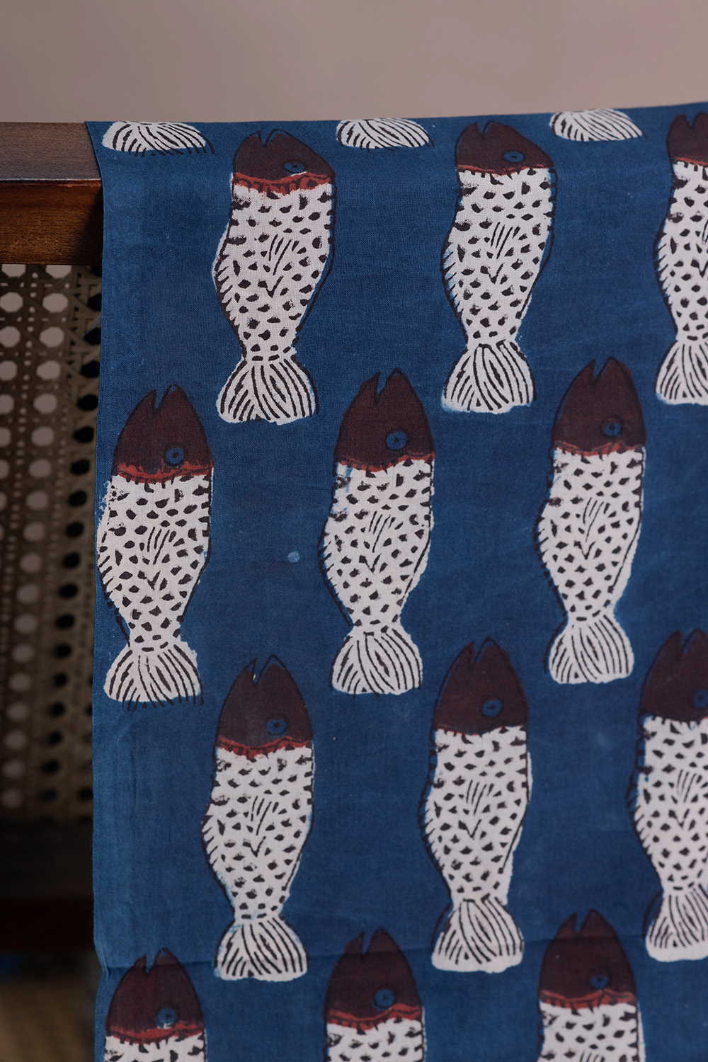 Fish Butta Dabu Cotton Fabric - 0.75m - Image 2