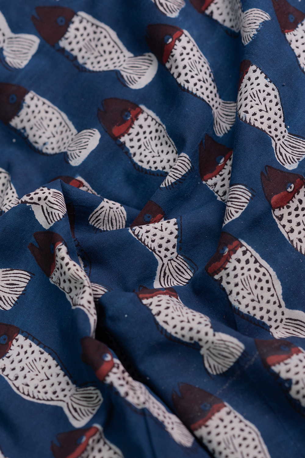 Fish Butta Dabu Cotton Fabric - 0.75m - Image 3