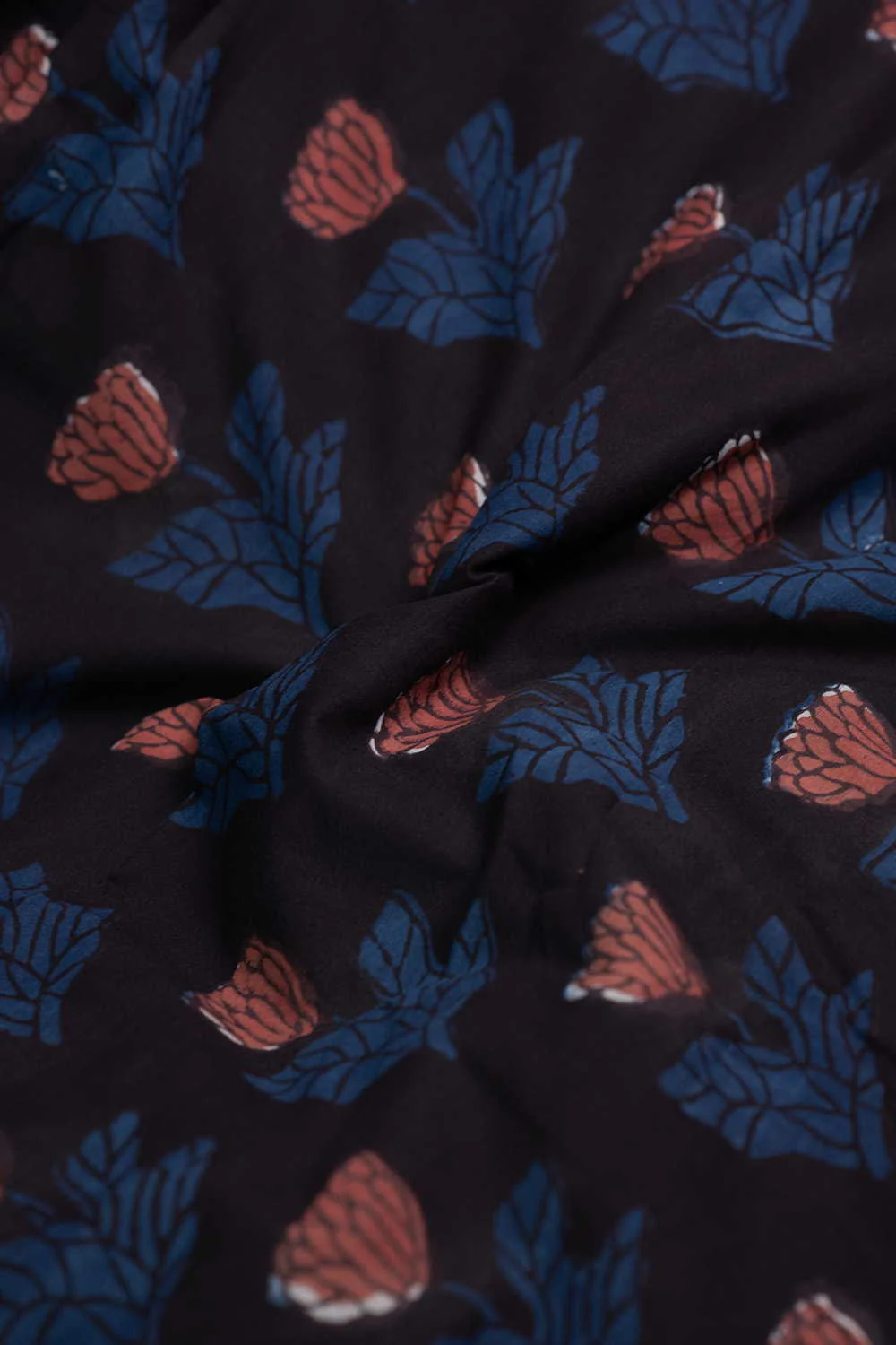 Bloom - Black Dabu Cotton Fabric - 0.7m - Image 3