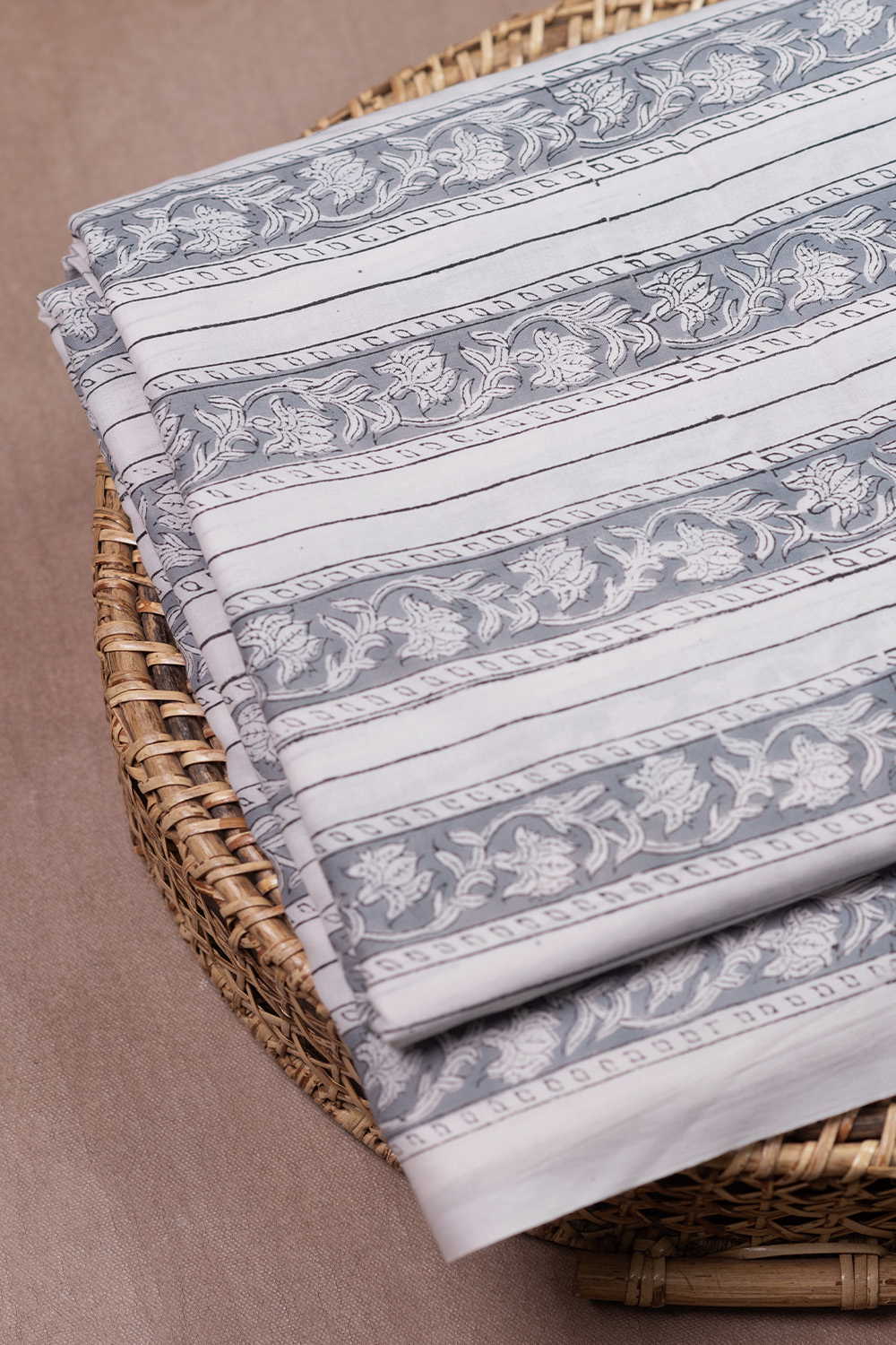 Floral Stream Sanganeri Cotton Fabric - 0.6m