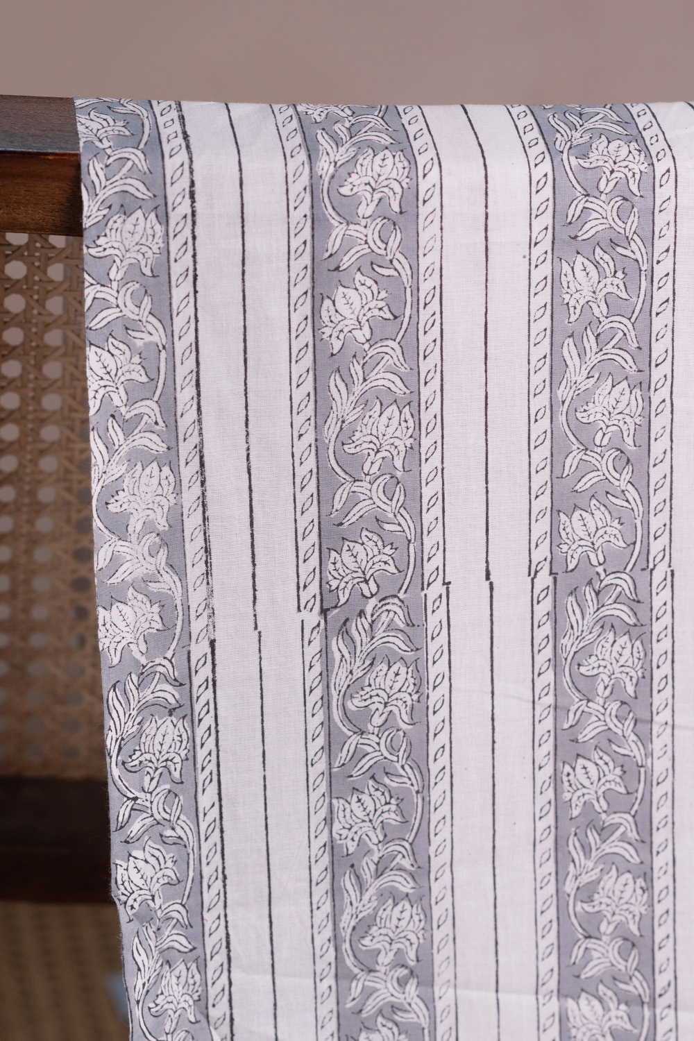 Floral Stream Sanganeri Cotton Fabric - 0.6m - Image 2
