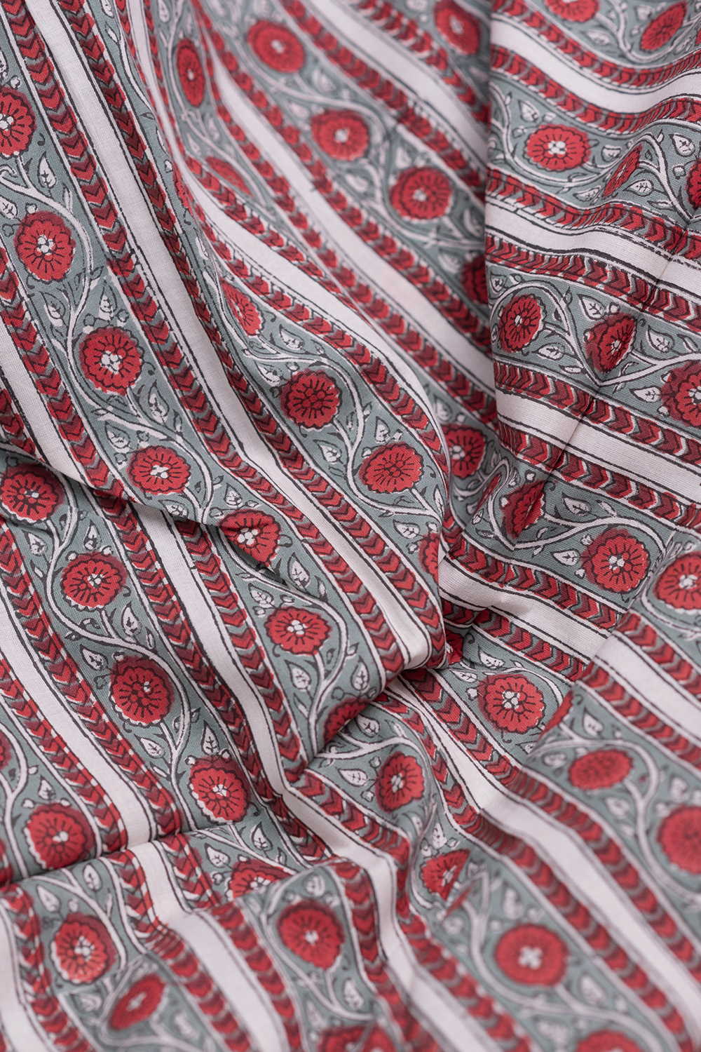 Blossom Flowline Sanganeri Cotton Fabric - 0.9m - Image 3