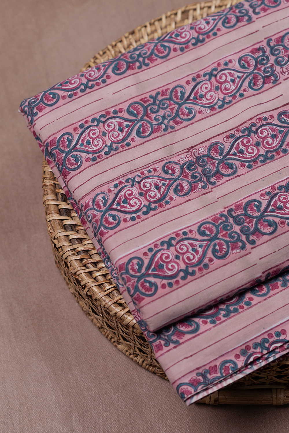 Floral Pathway Sanganeri Cotton Fabric - 1.7m