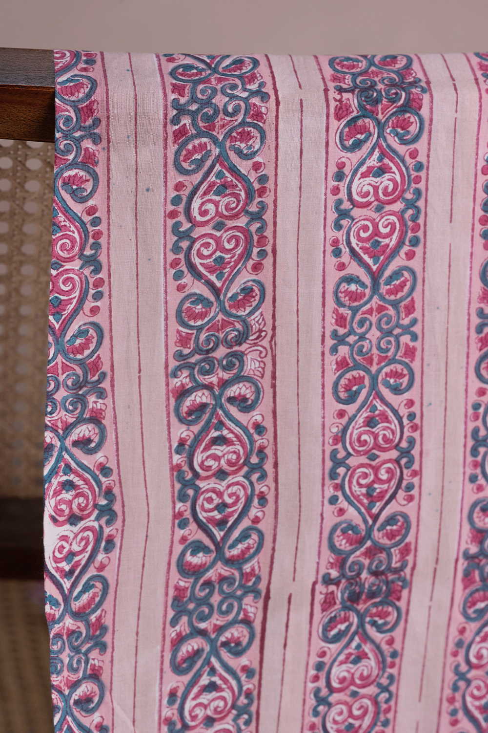 Floral Pathway Sanganeri Cotton Fabric - 1.7m - Image 2