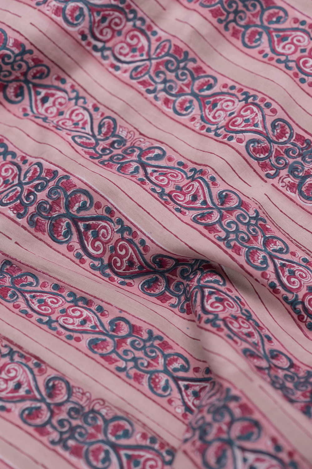 Floral Pathway Sanganeri Cotton Fabric - 1.7m - Image 3